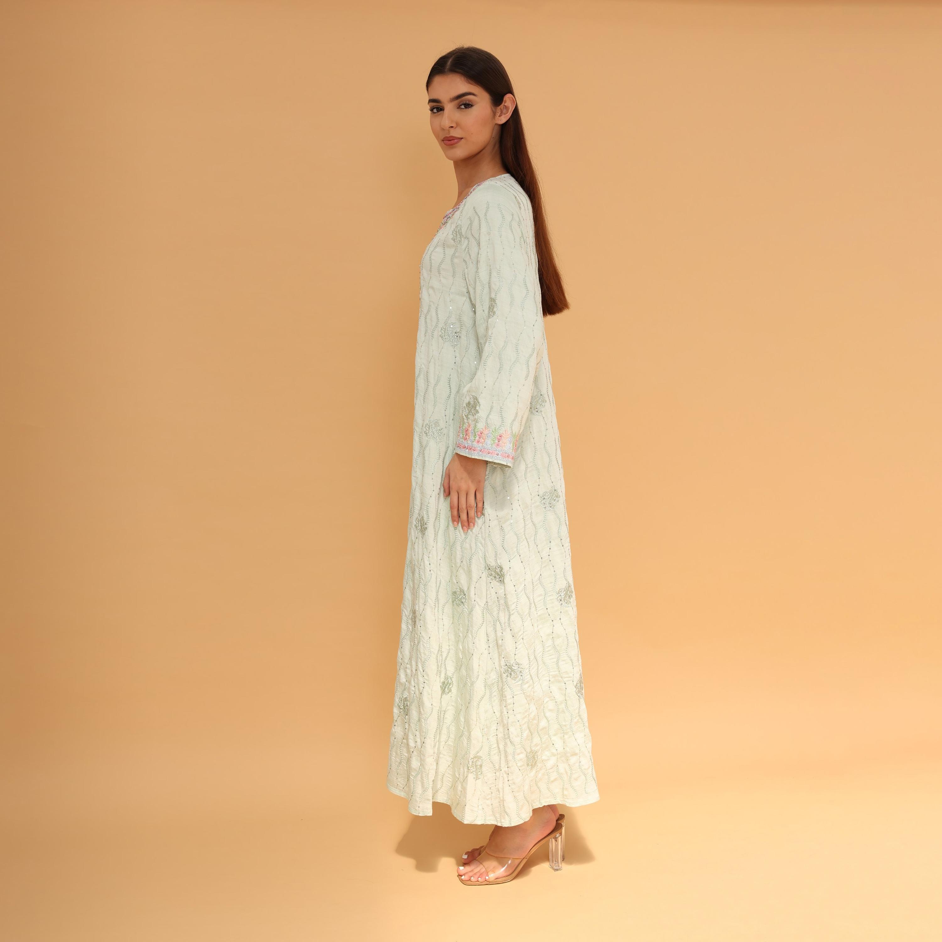 IKKXA All Over Embroidered and Sequined Women's Jalabiya-women-arabicclothing-jalabiyas-image-8