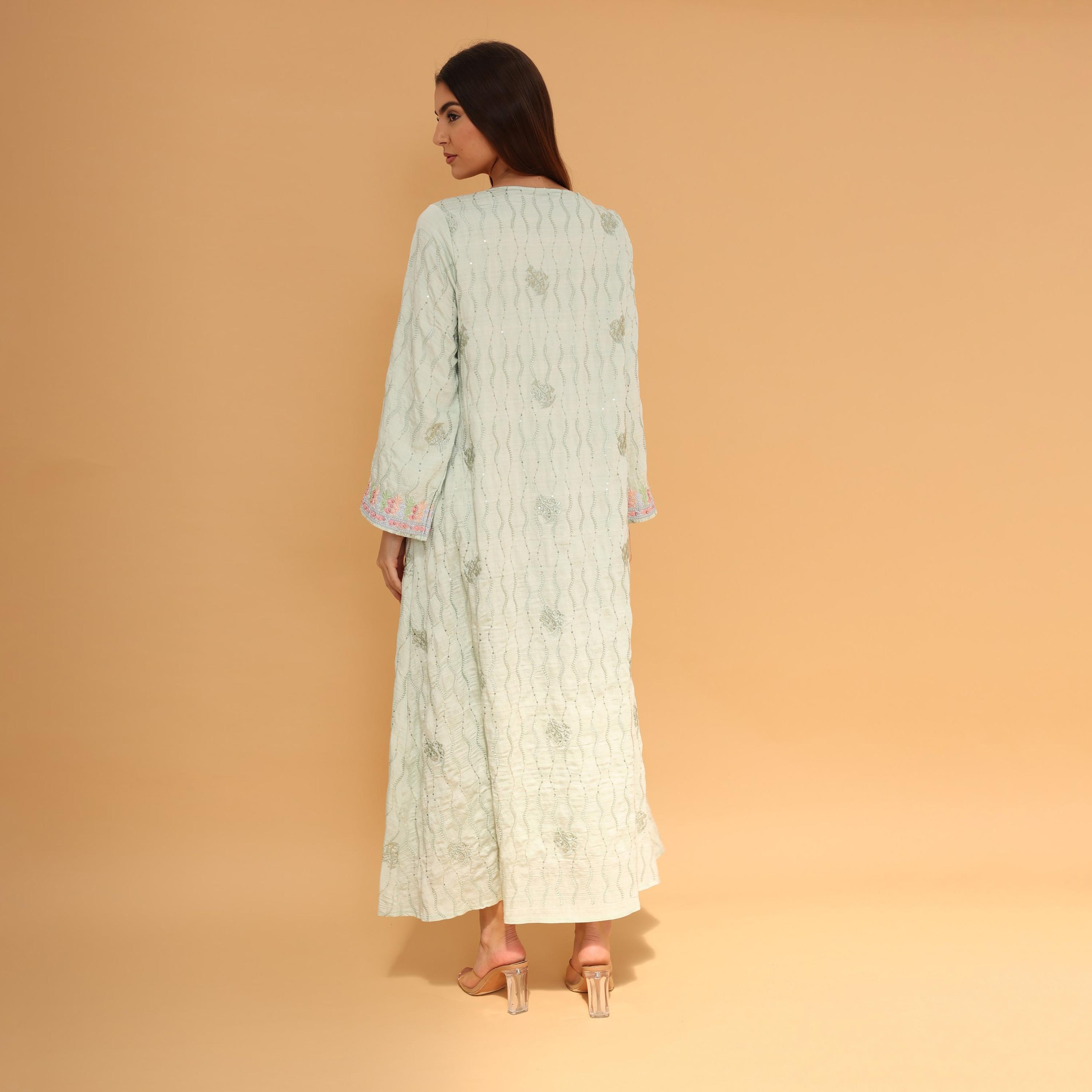 IKKXA All Over Embroidered and Sequined Women's Jalabiya-women-arabicclothing-jalabiyas-image-10