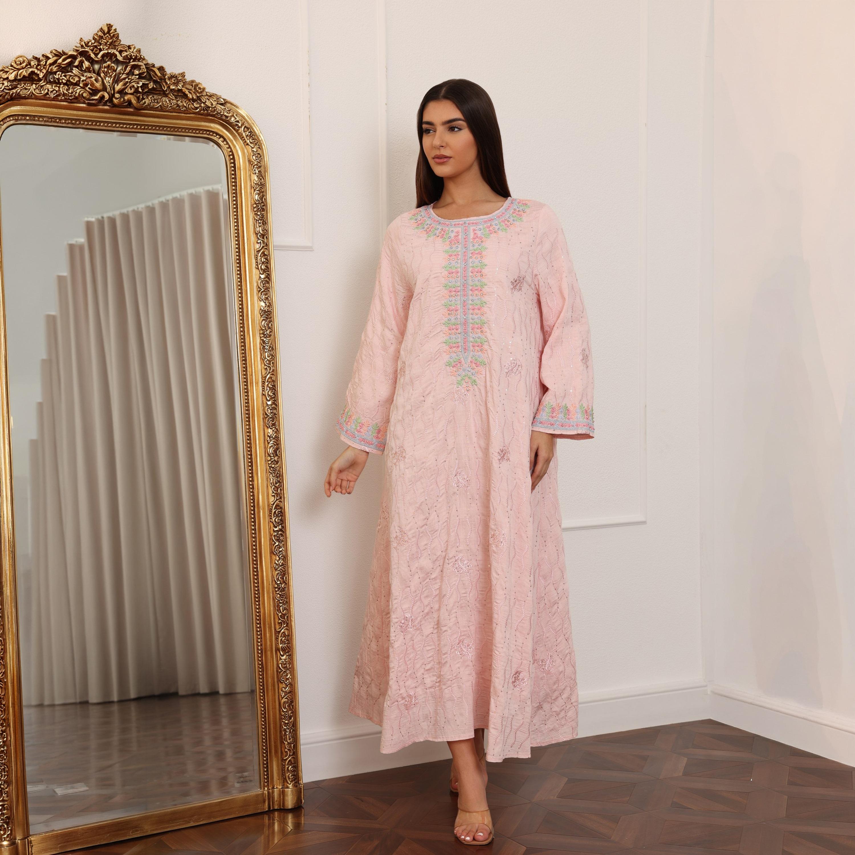 IKKXA All Over Embroidered and Sequined Women's Jalabiya-women-arabicclothing-jalabiyas-image-11