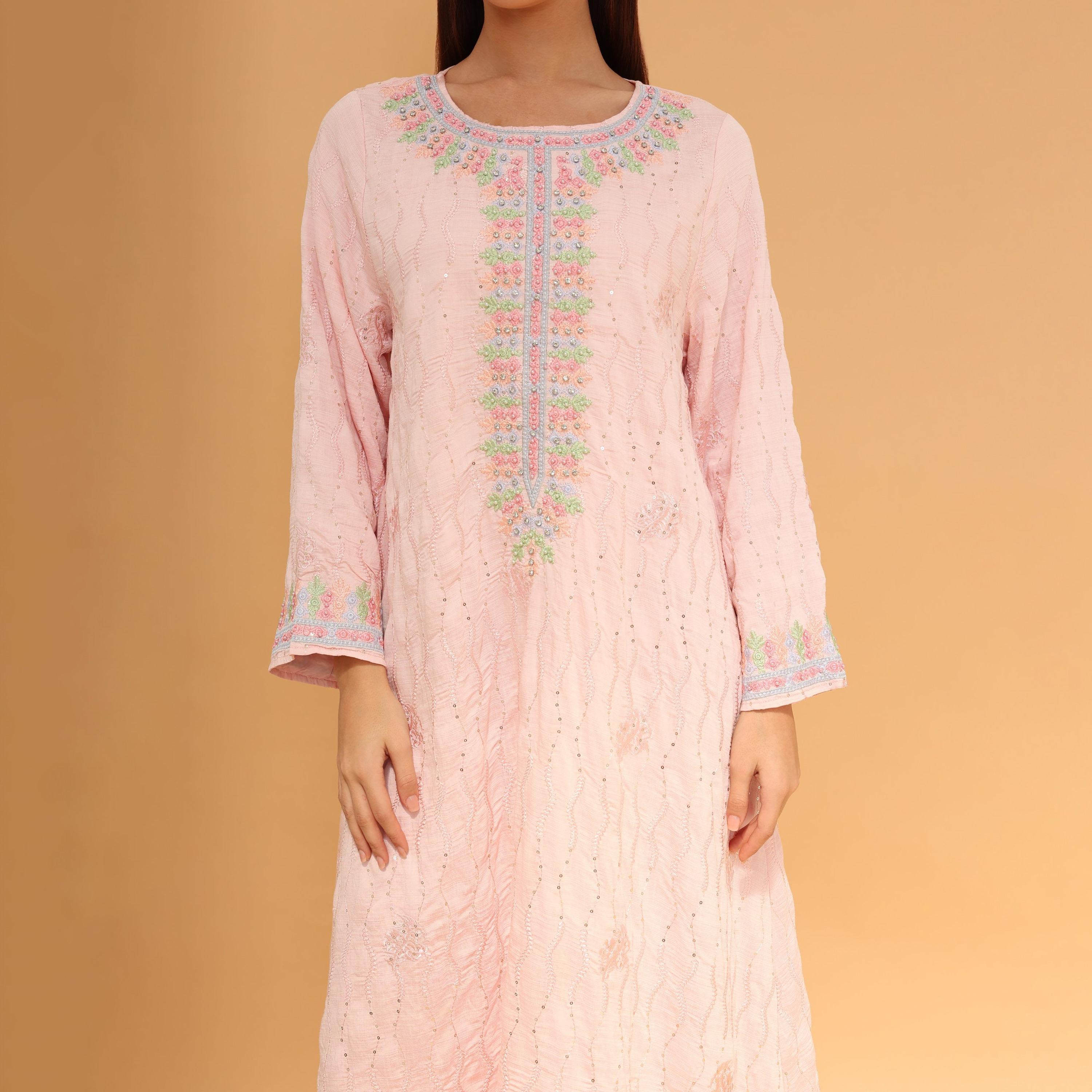 IKKXA All Over Embroidered and Sequined Women's Jalabiya-women-arabicclothing-jalabiyas-image-12