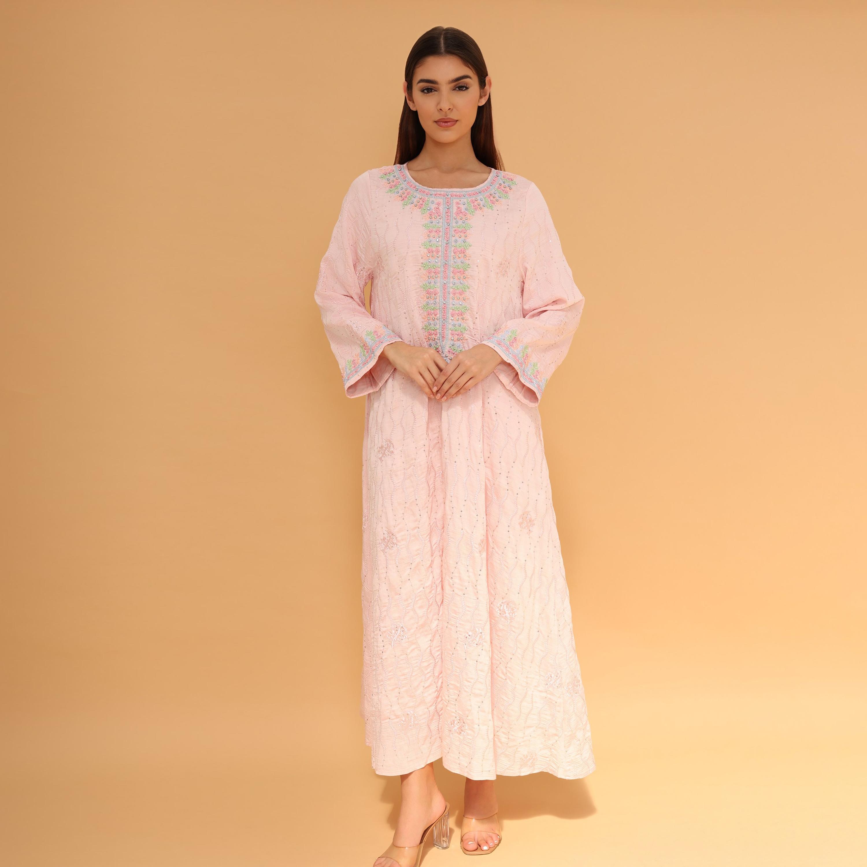 IKKXA All Over Embroidered and Sequined Women's Jalabiya-women-arabicclothing-jalabiyas-image-13