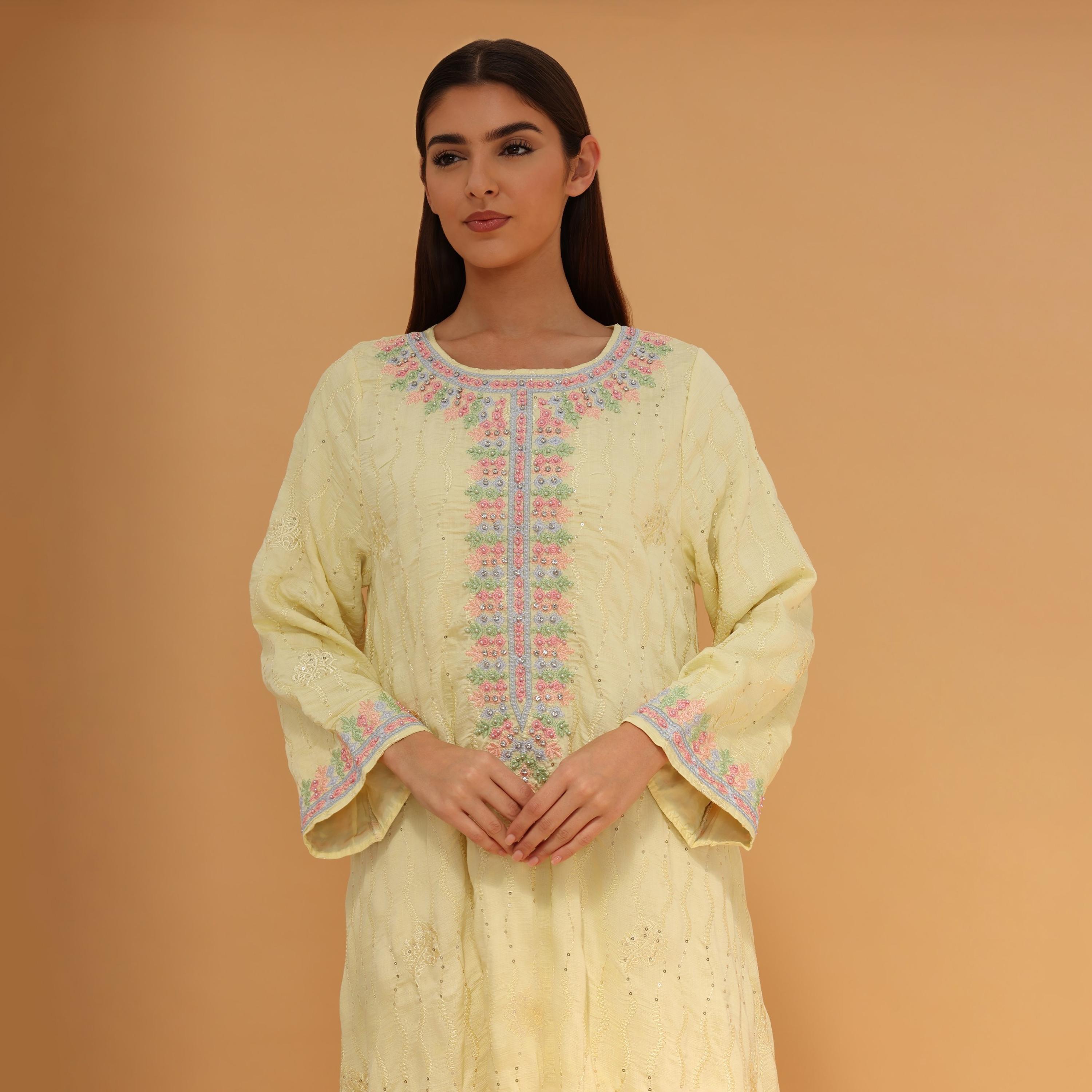 IKKXA All Over Embroidered and Sequined Women's Jalabiya-women-arabicclothing-jalabiyas-image-2