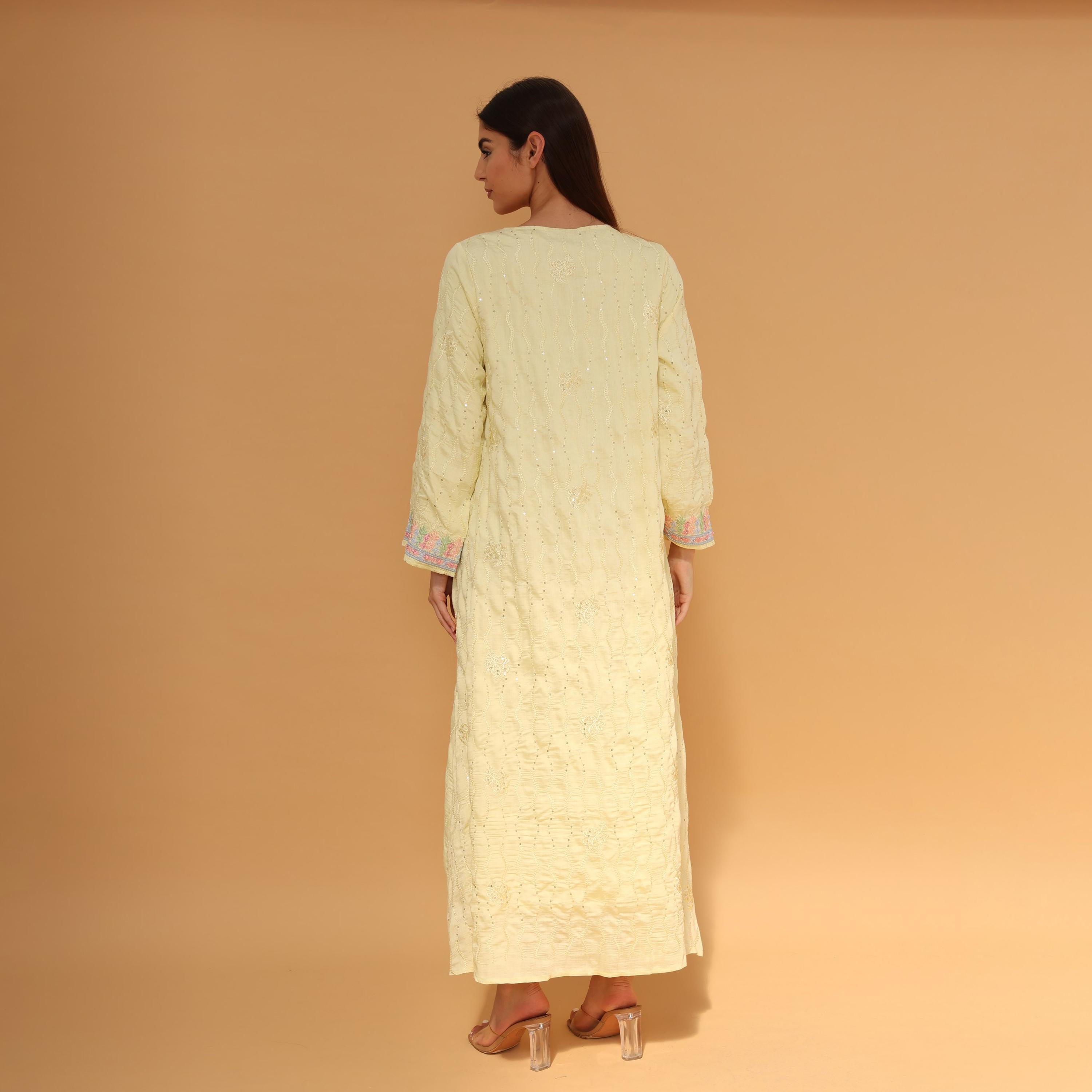 IKKXA All Over Embroidered and Sequined Women's Jalabiya-women-arabicclothing-jalabiyas-image-5