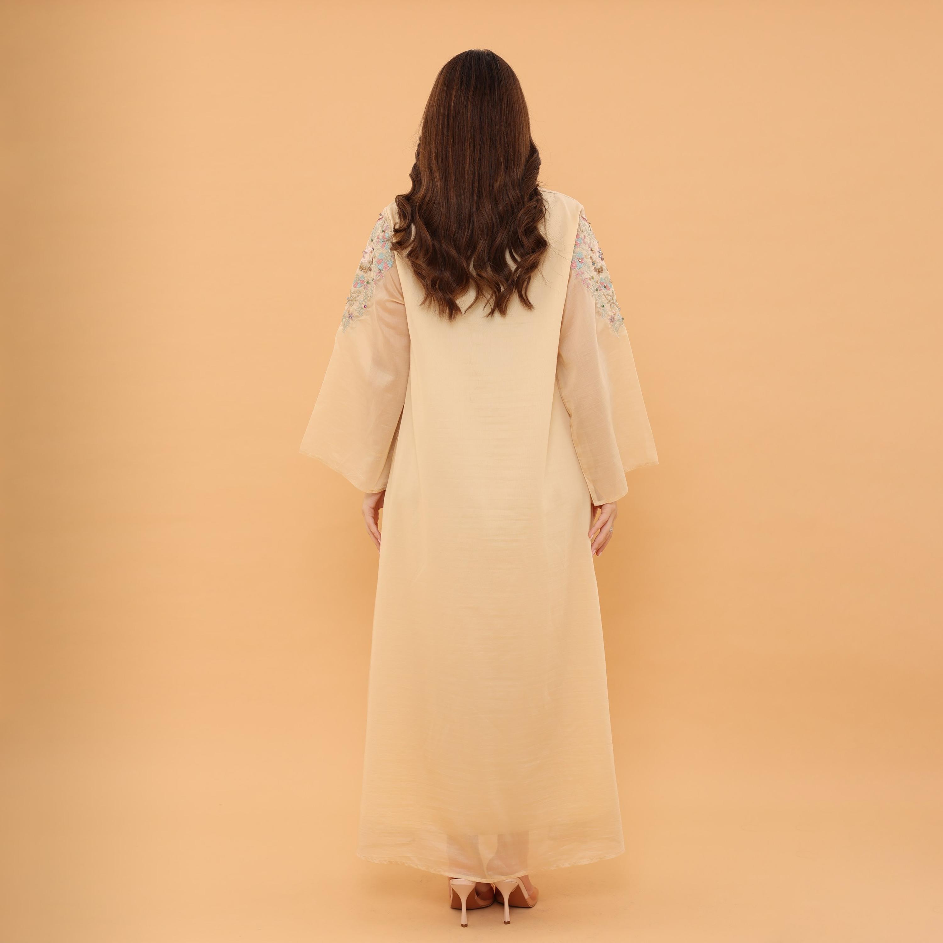 IKKXA Flared Sleeves Embroidered and Sequined Women's Jalabiya-women-arabicclothing-jalabiyas-image-13