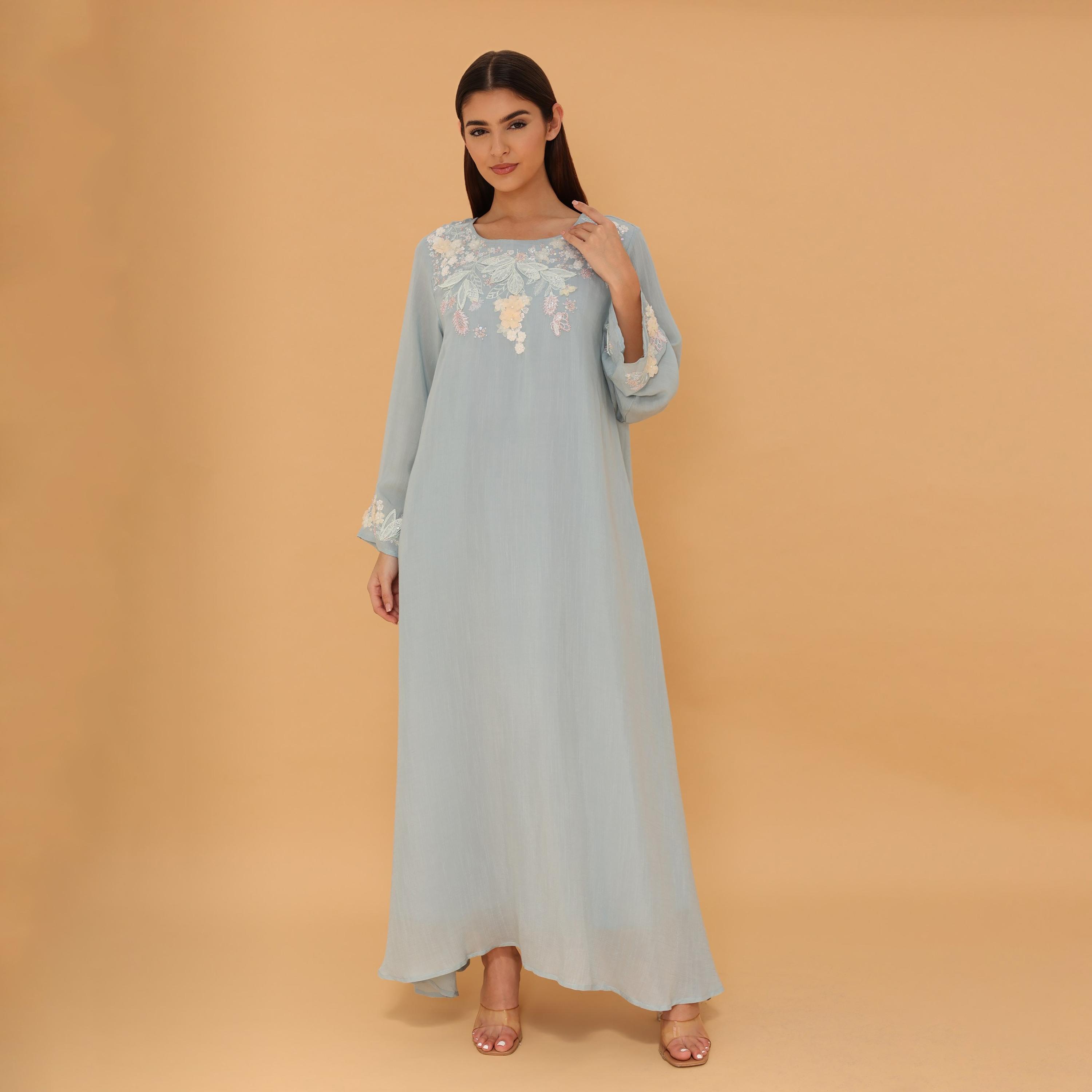 جلابية نسائية مطرزة ومزينة من إككسا-women-arabicclothing-jalabiyas-image-3