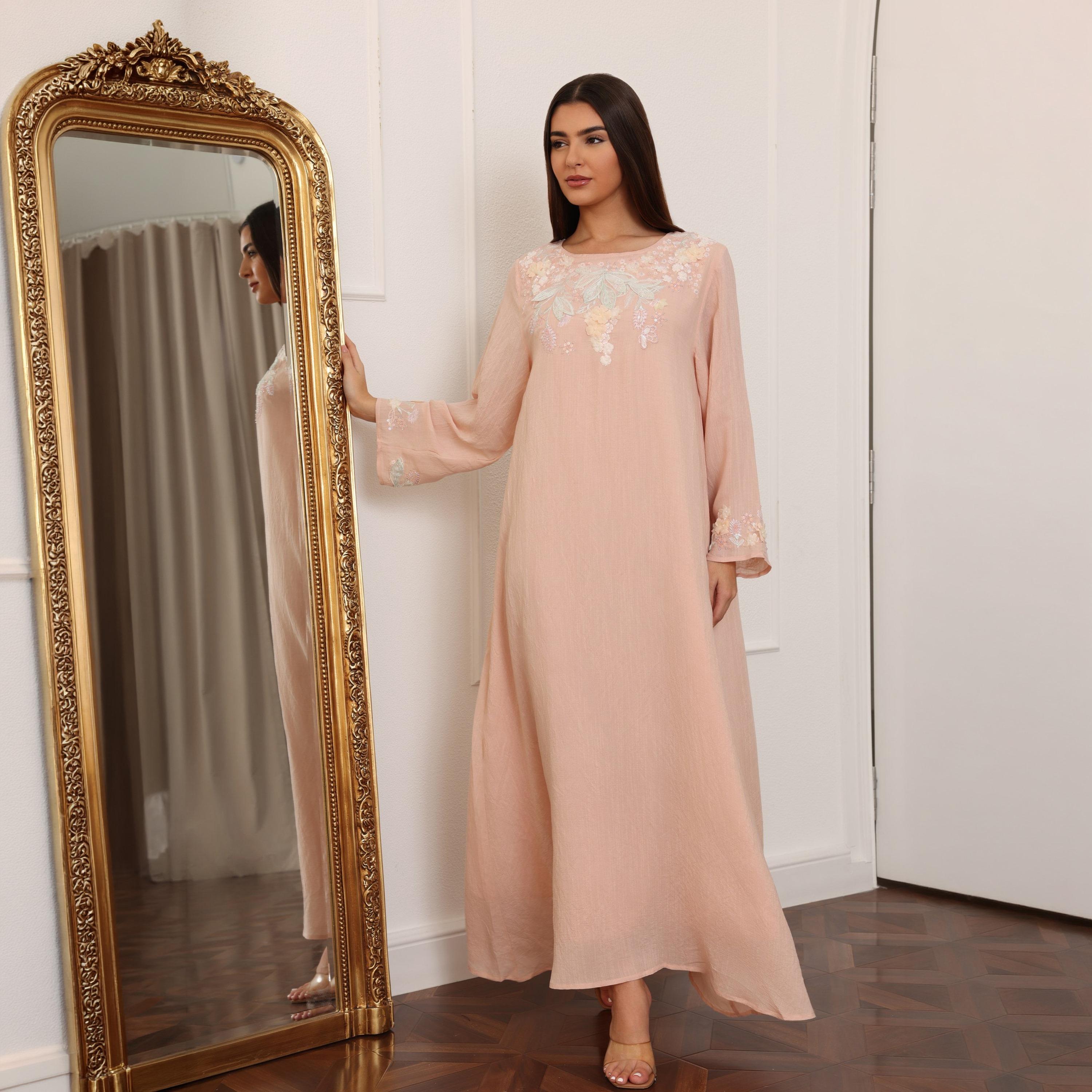 جلابية نسائية مطرزة ومزينة من إككسا-women-arabicclothing-jalabiyas-image-10