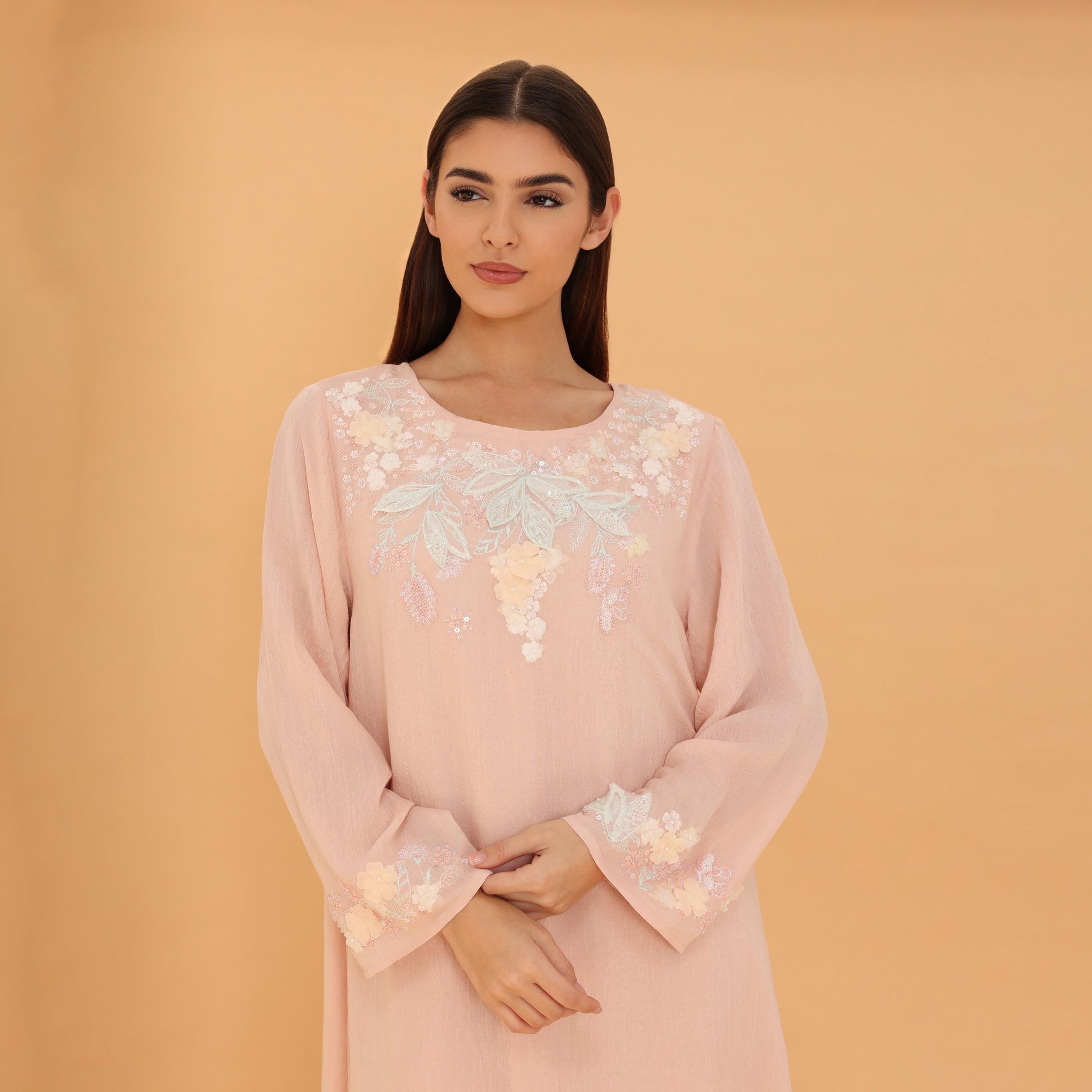 جلابية نسائية مطرزة ومزينة من إككسا-women-arabicclothing-jalabiyas-image-11