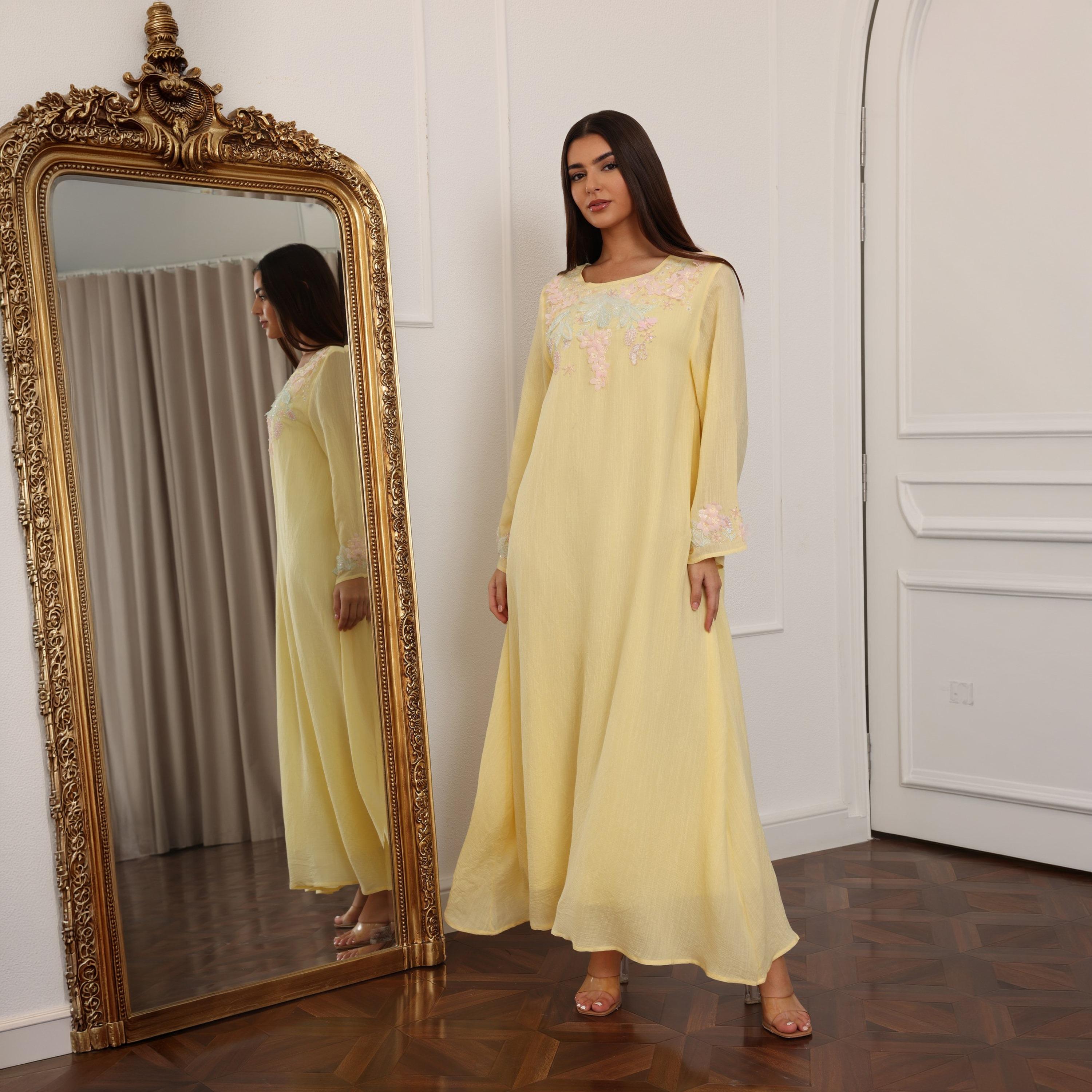 جلابية نسائية مطرزة ومزينة من إككسا-women-arabicclothing-jalabiyas-image-5