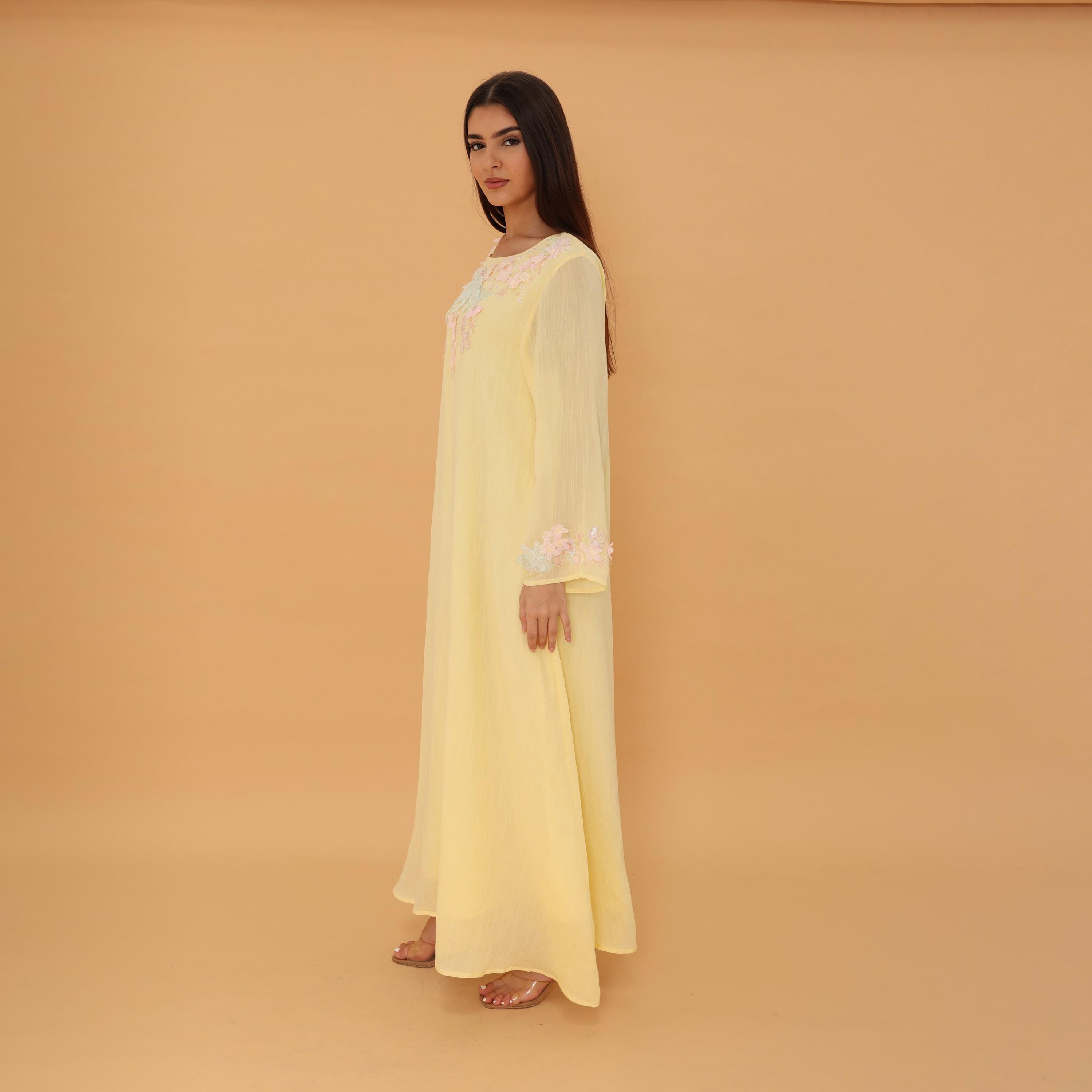 جلابية نسائية مطرزة ومزينة من إككسا-women-arabicclothing-jalabiyas-image-7