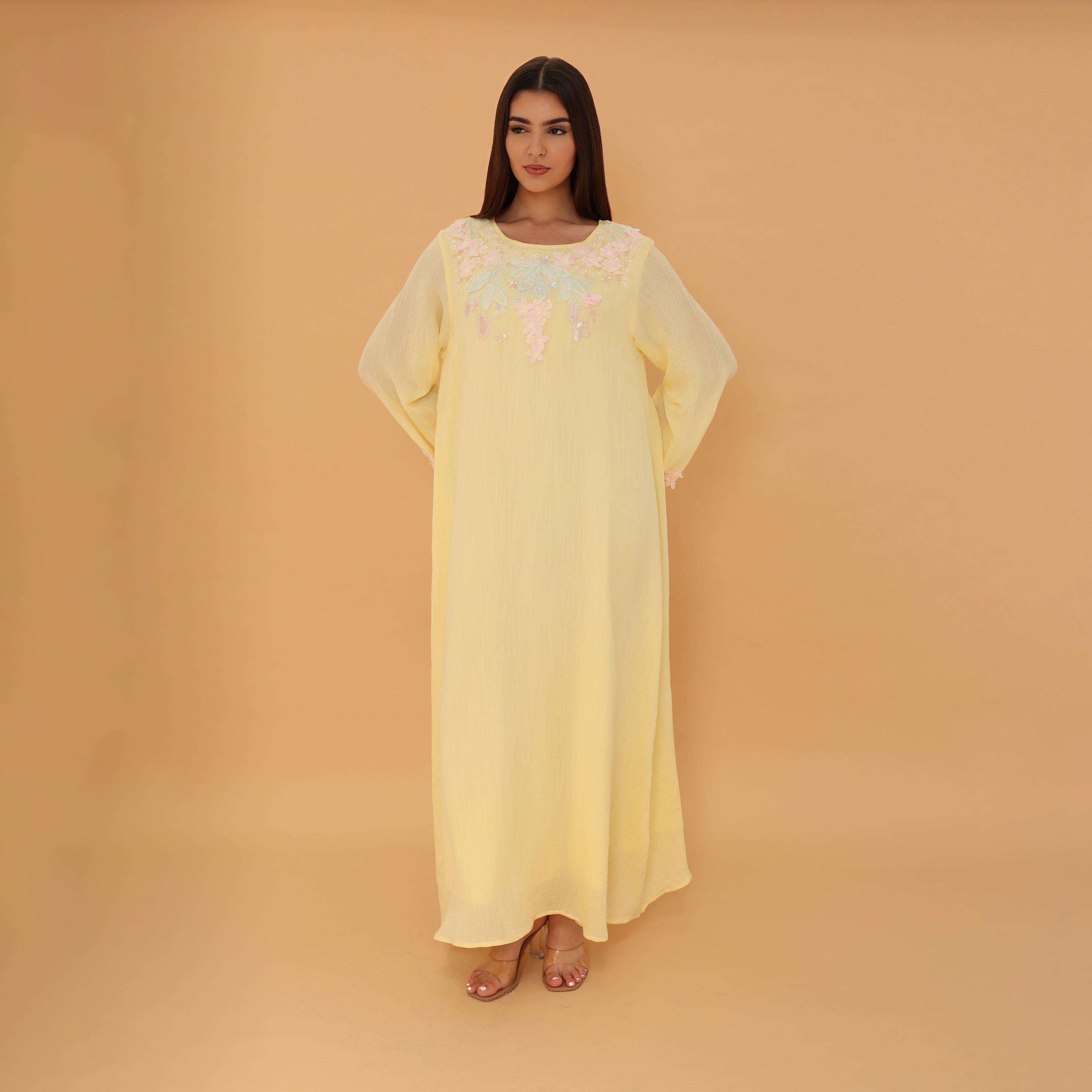 جلابية نسائية مطرزة ومزينة من إككسا-women-arabicclothing-jalabiyas-image-8