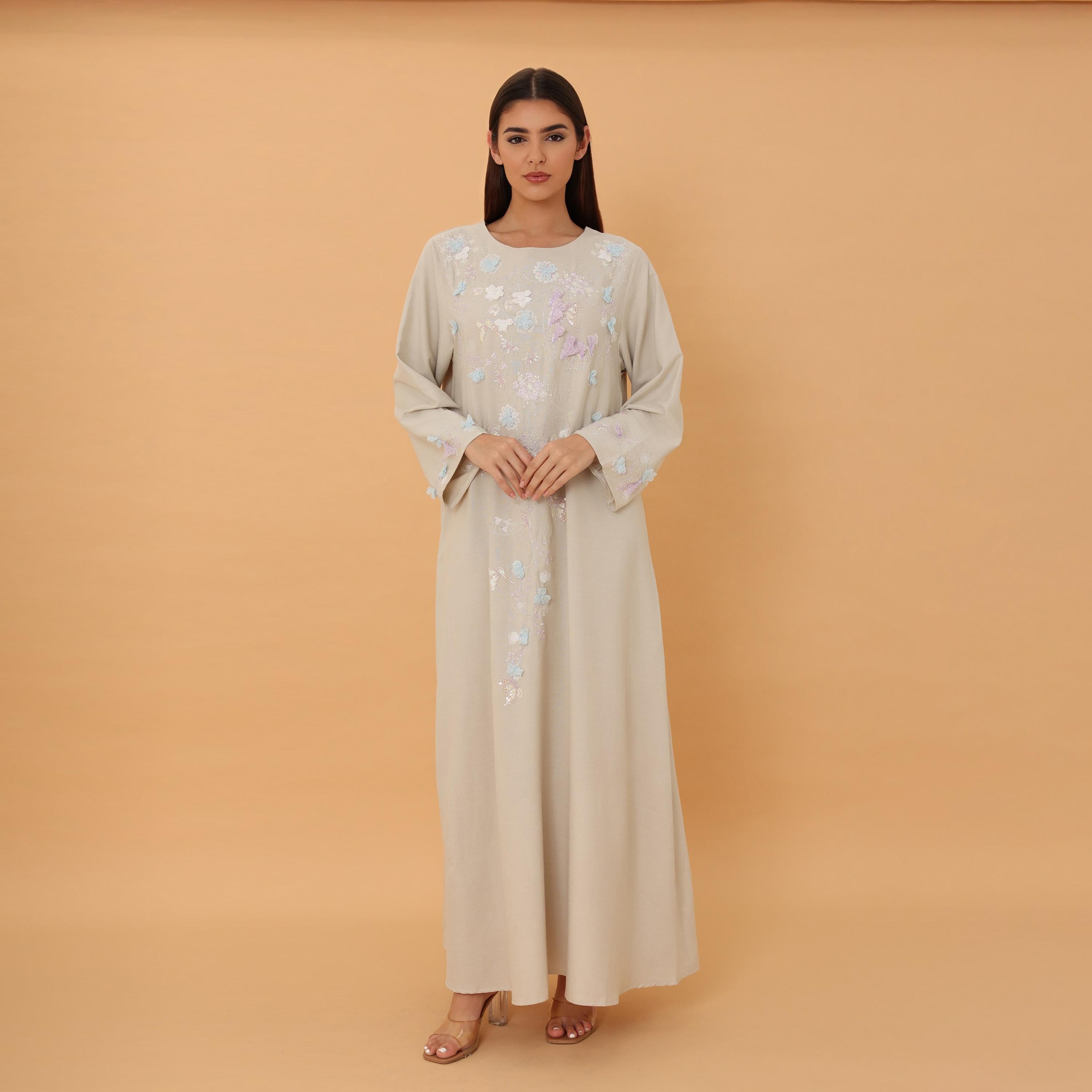 جلابية نسائية بتطريز "فلورال" و"سيكوين" من إككسا-women-arabicclothing-jalabiyas-image-12