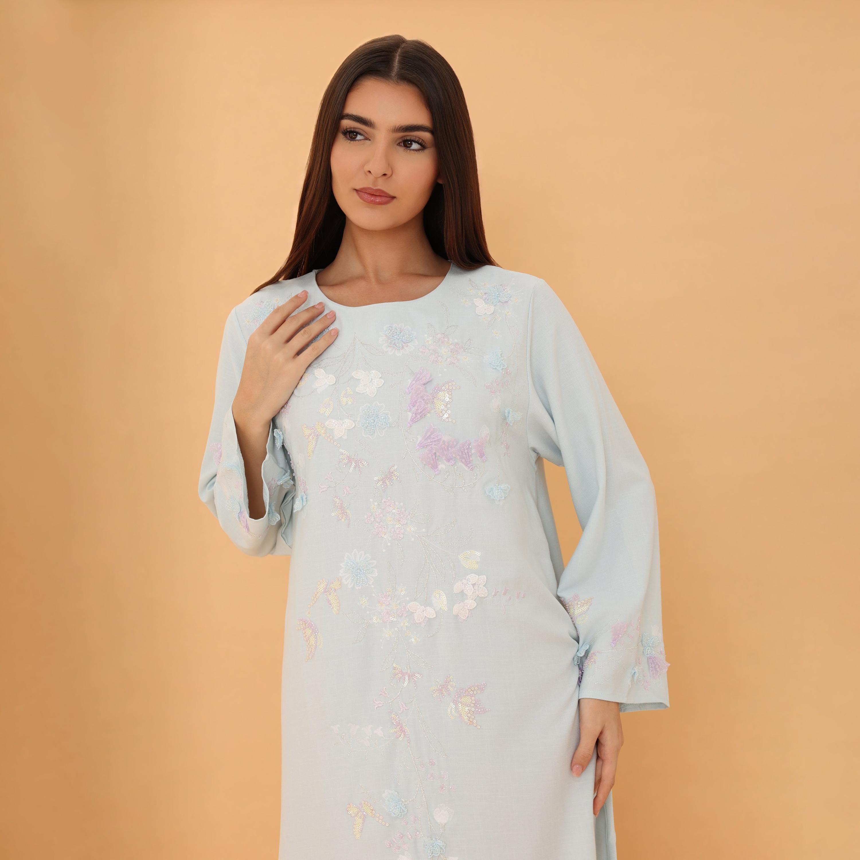 جلابية نسائية بتطريز "فلورال" و"سيكوين" من إككسا-women-arabicclothing-jalabiyas-image-7