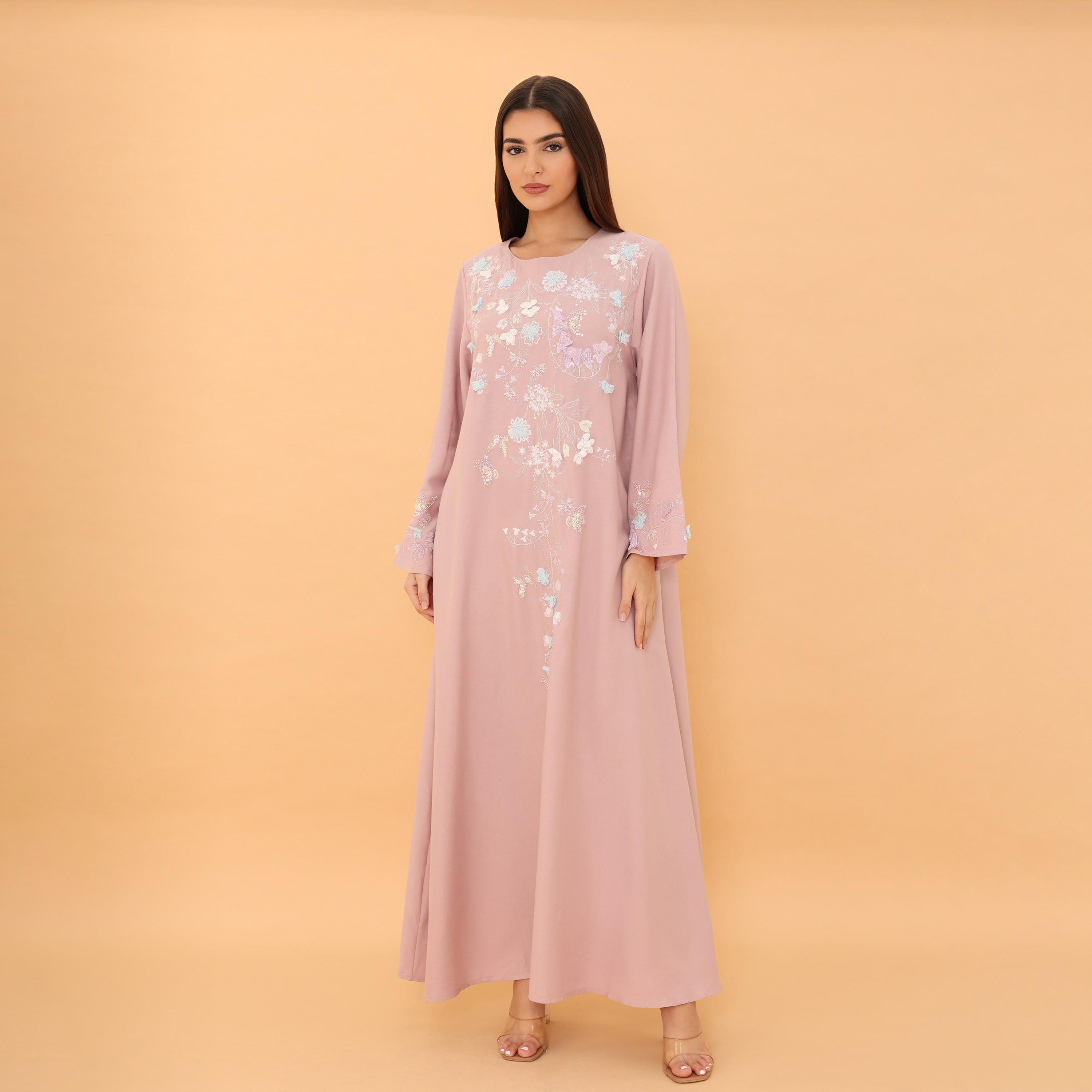 جلابية نسائية بتطريز "فلورال" و"سيكوين" من إككسا-women-arabicclothing-jalabiyas-image-4