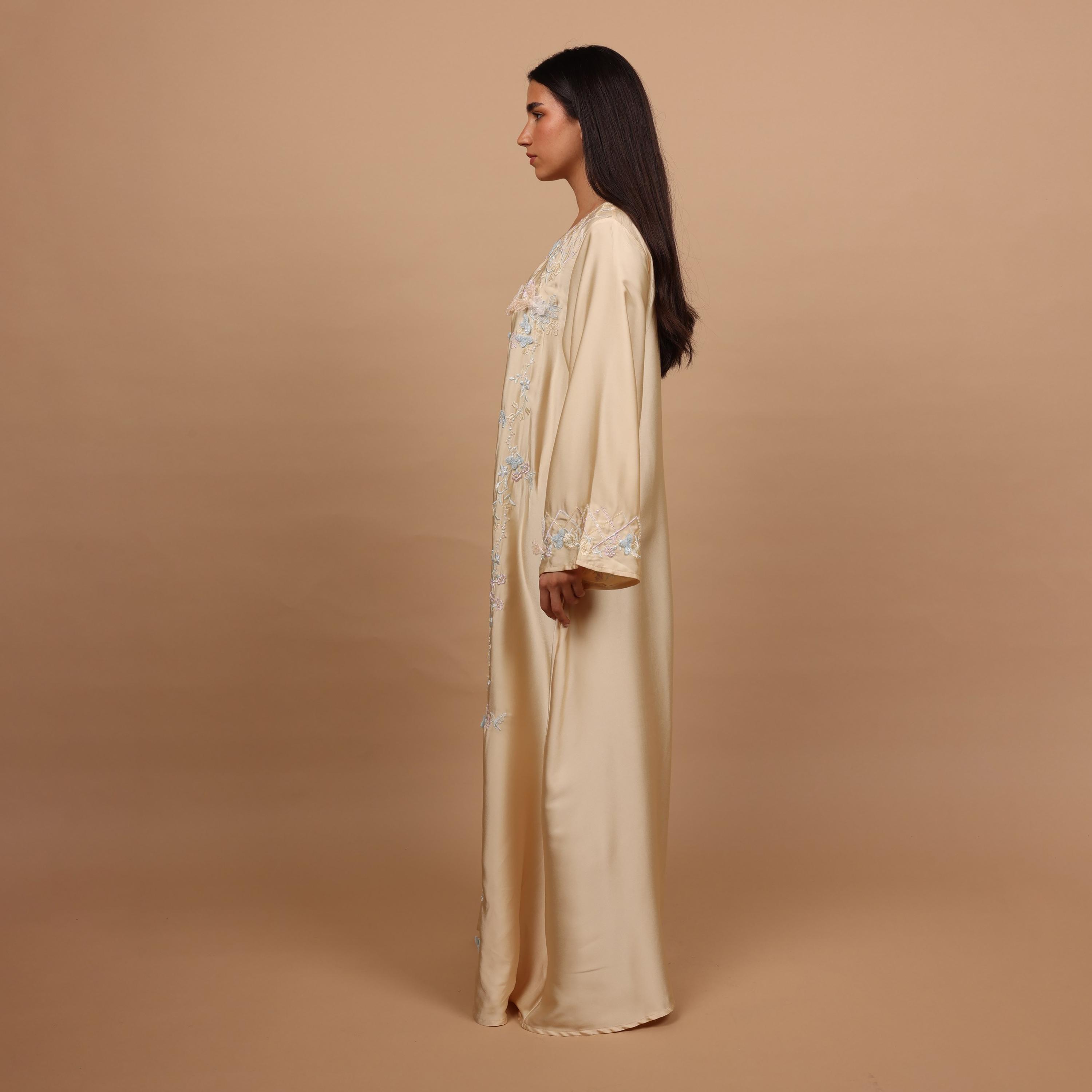 IKKXA Floral Embroidered Flared Sleeves Women's Evening Jalabiya-women-arabicclothing-jalabiyas-image-3