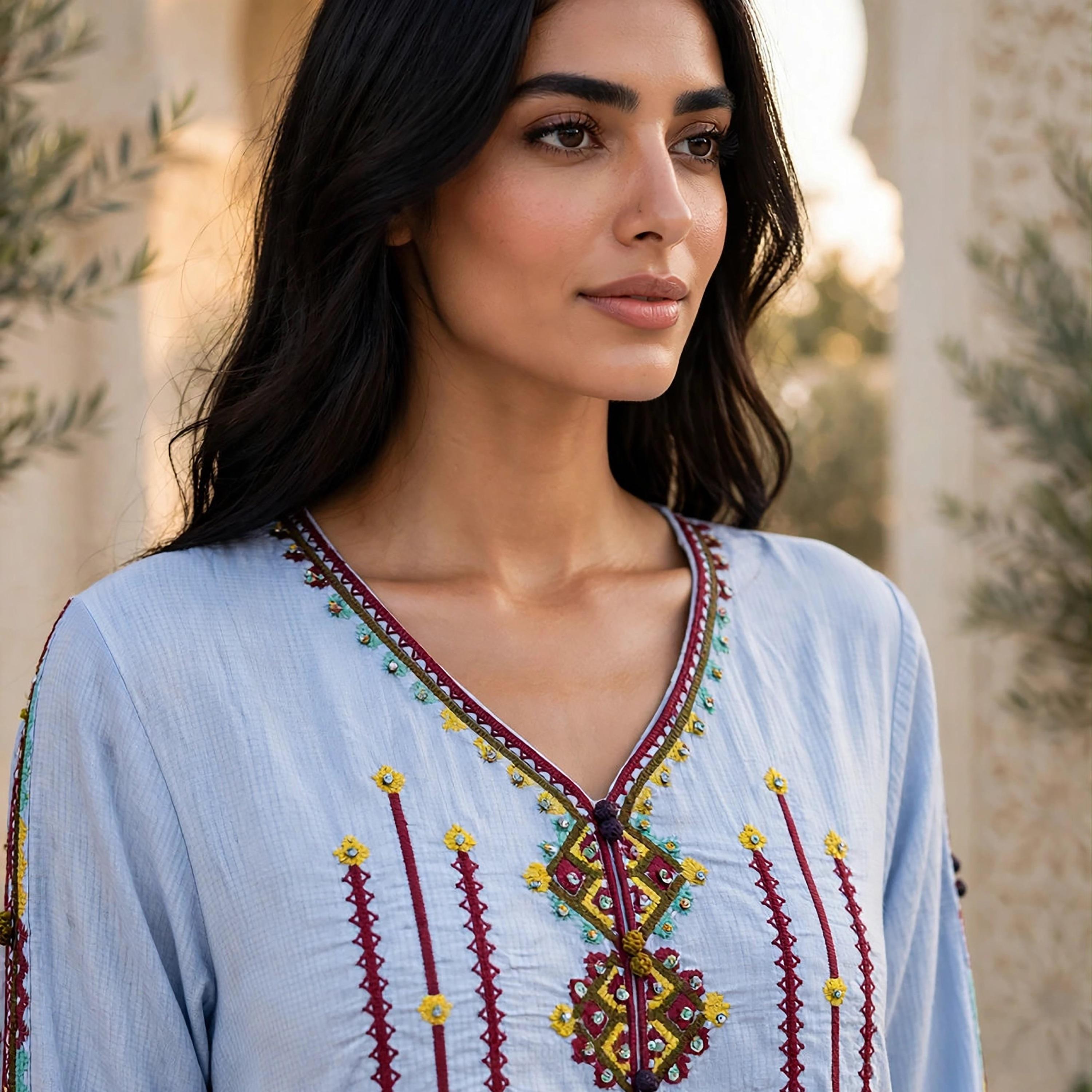 جلابية حريمي كفتان بتطريز أشكال هندسية من إككسا-women-arabicclothing-jalabiyas-image-10