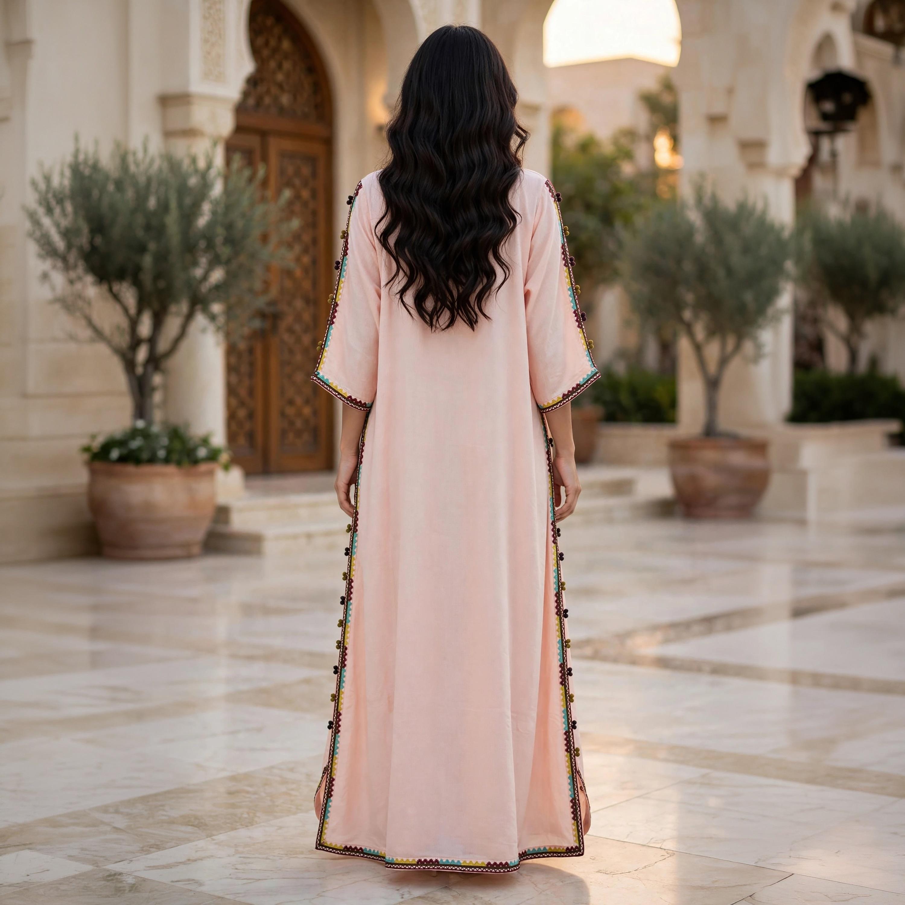 جلابية حريمي كفتان بتطريز أشكال هندسية من إككسا-women-arabicclothing-jalabiyas-image-8