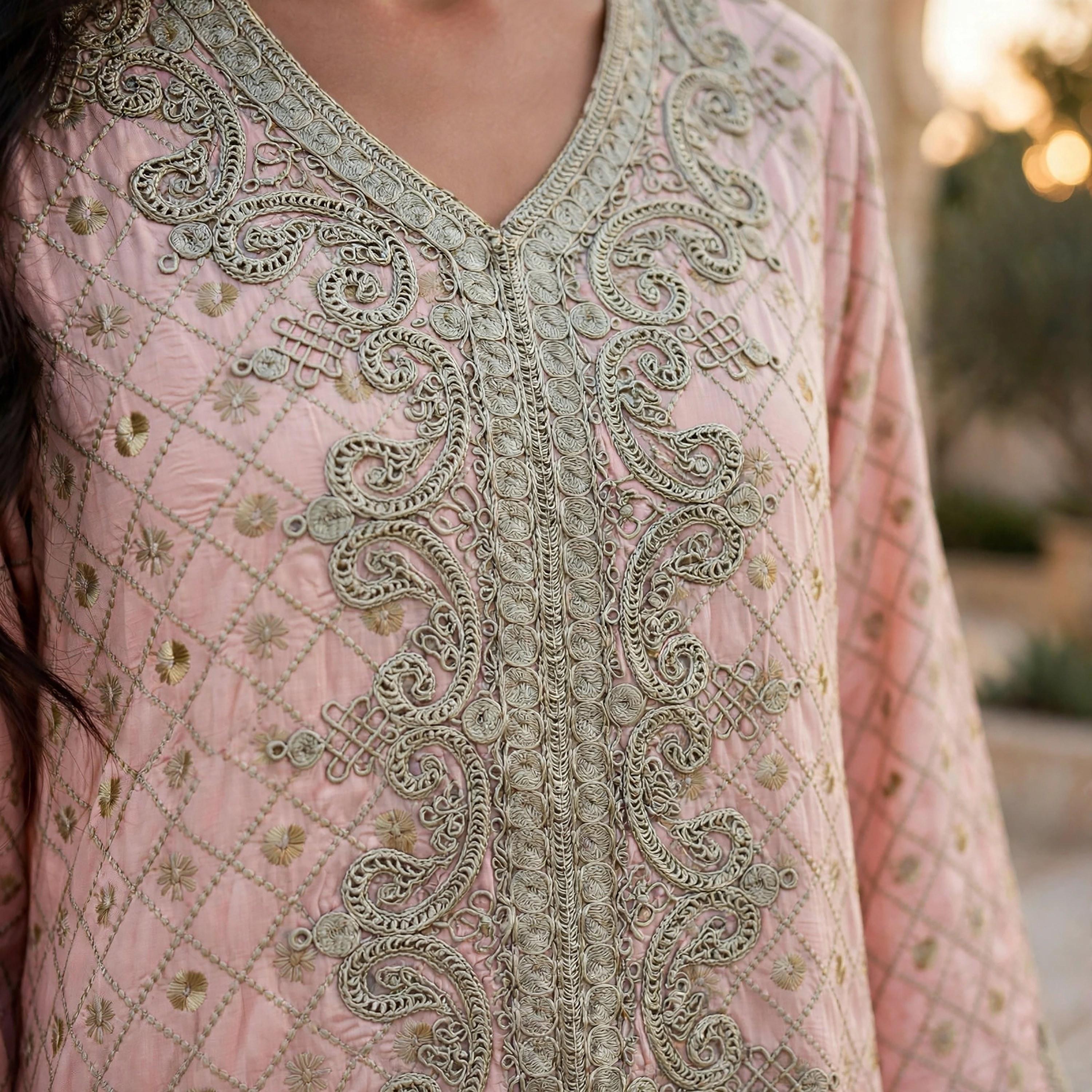 IKKXA Paisley Embroidered Yoke Women's Maxi Jalabiya-women-arabicclothing-jalabiyas-image-2