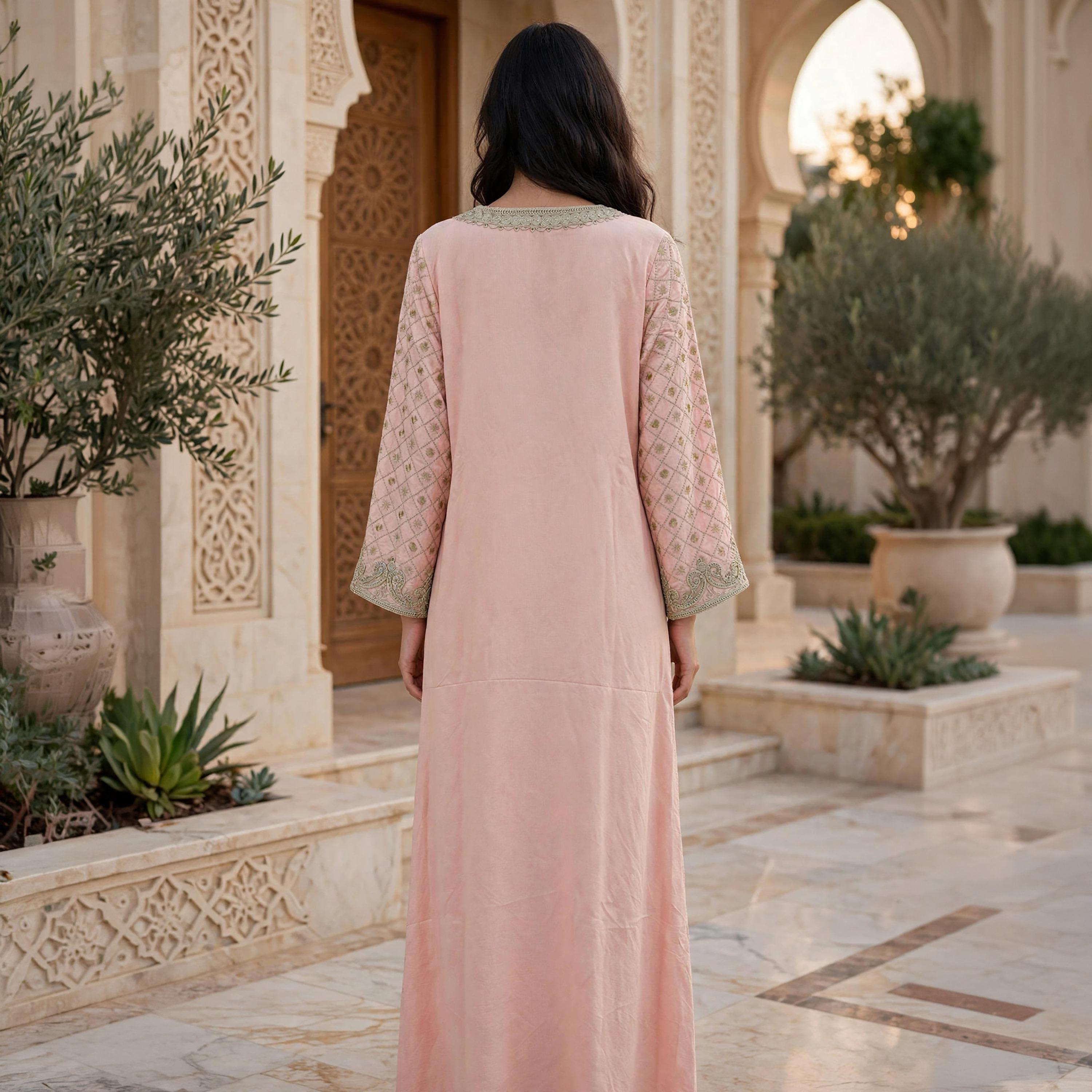 جلابية حريمي مكسي بتطريز بيزلي على الصدر من إككسا-women-arabicclothing-jalabiyas-image-8