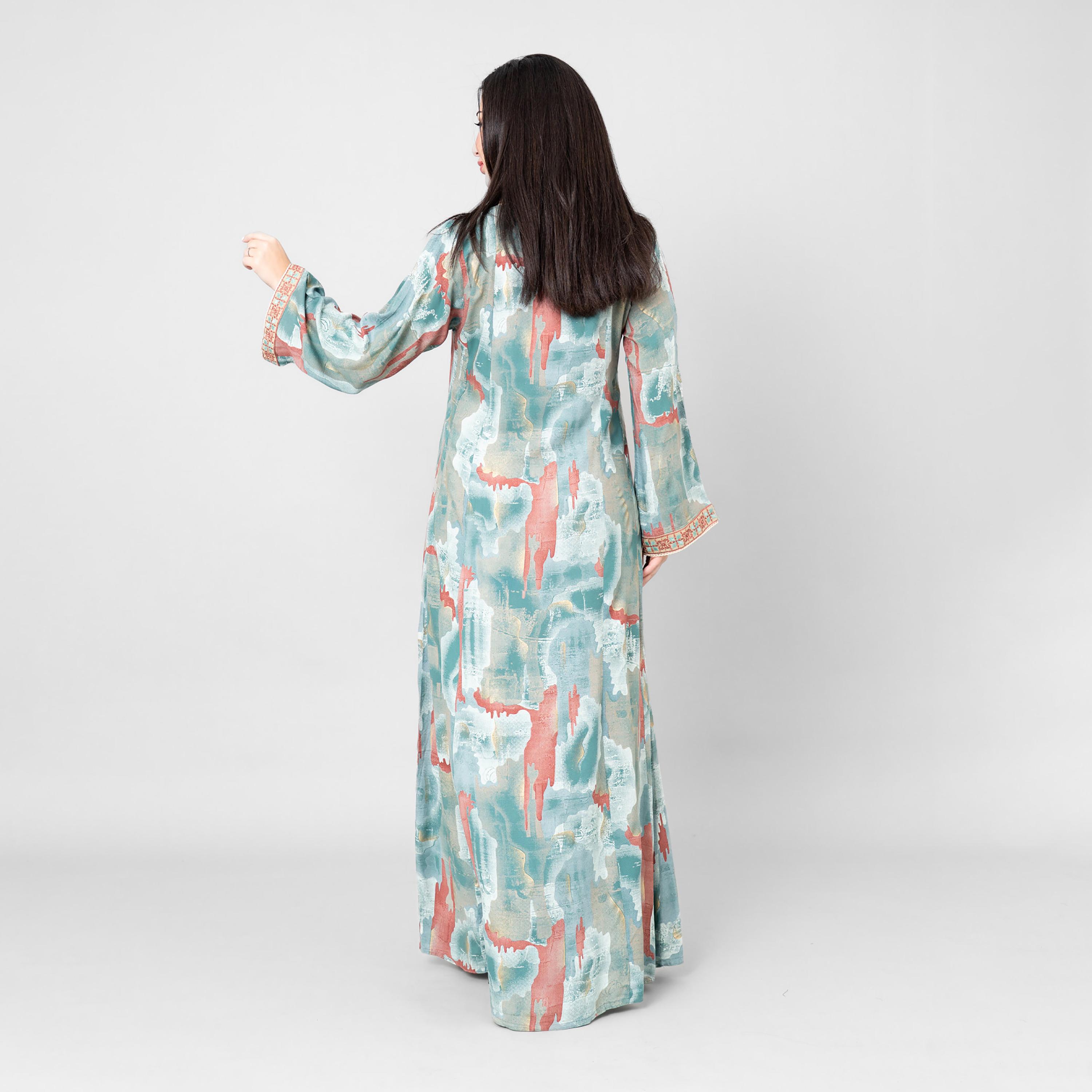 جلابية نسائية بطبعة "أبستراكت" تجريدية من إككسا-women-arabicclothing-jalabiyas-image-4