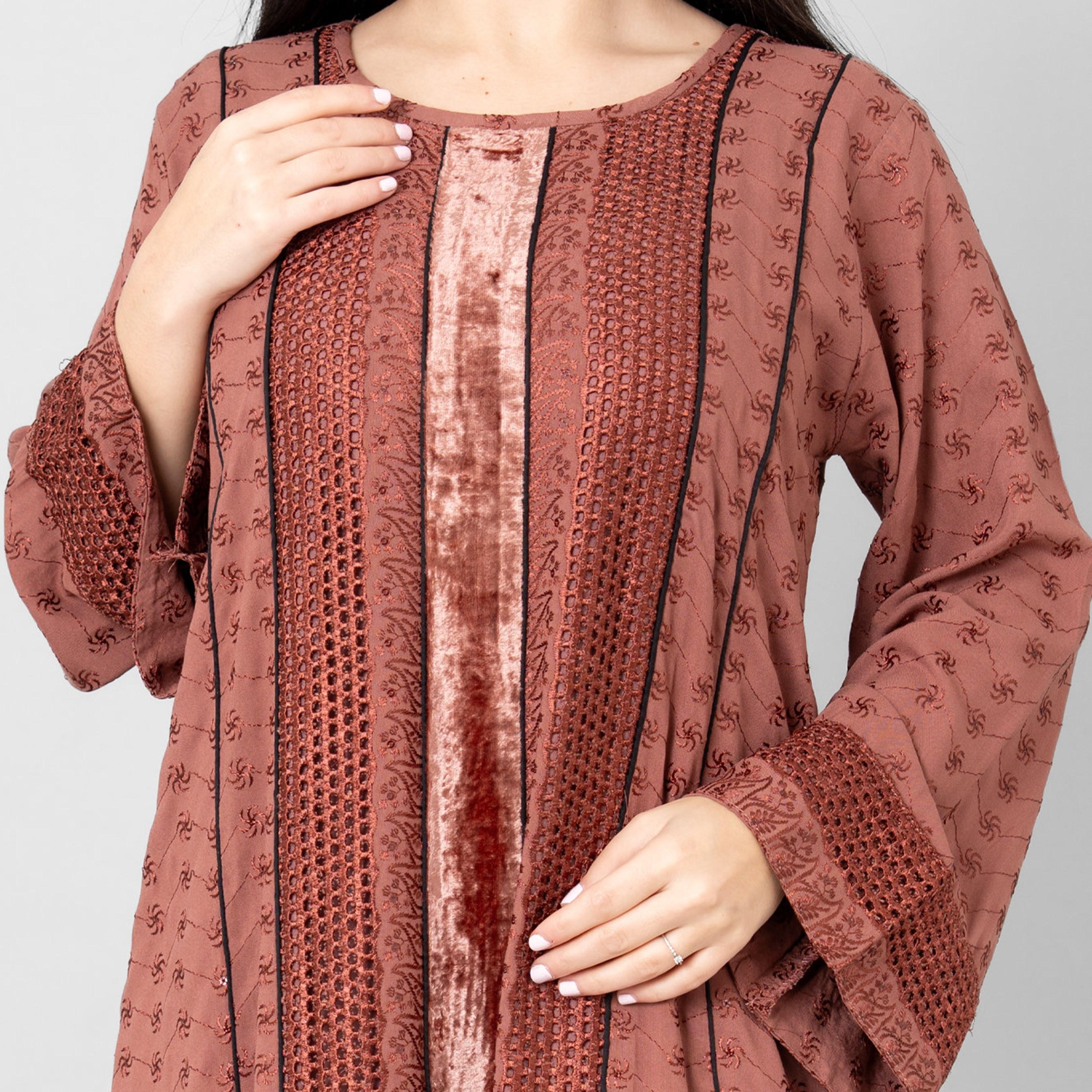 IKKXA Embroidered Flared Sleeves Women's Evening Jalabiya-women-arabicclothing-jalabiyas-image-2