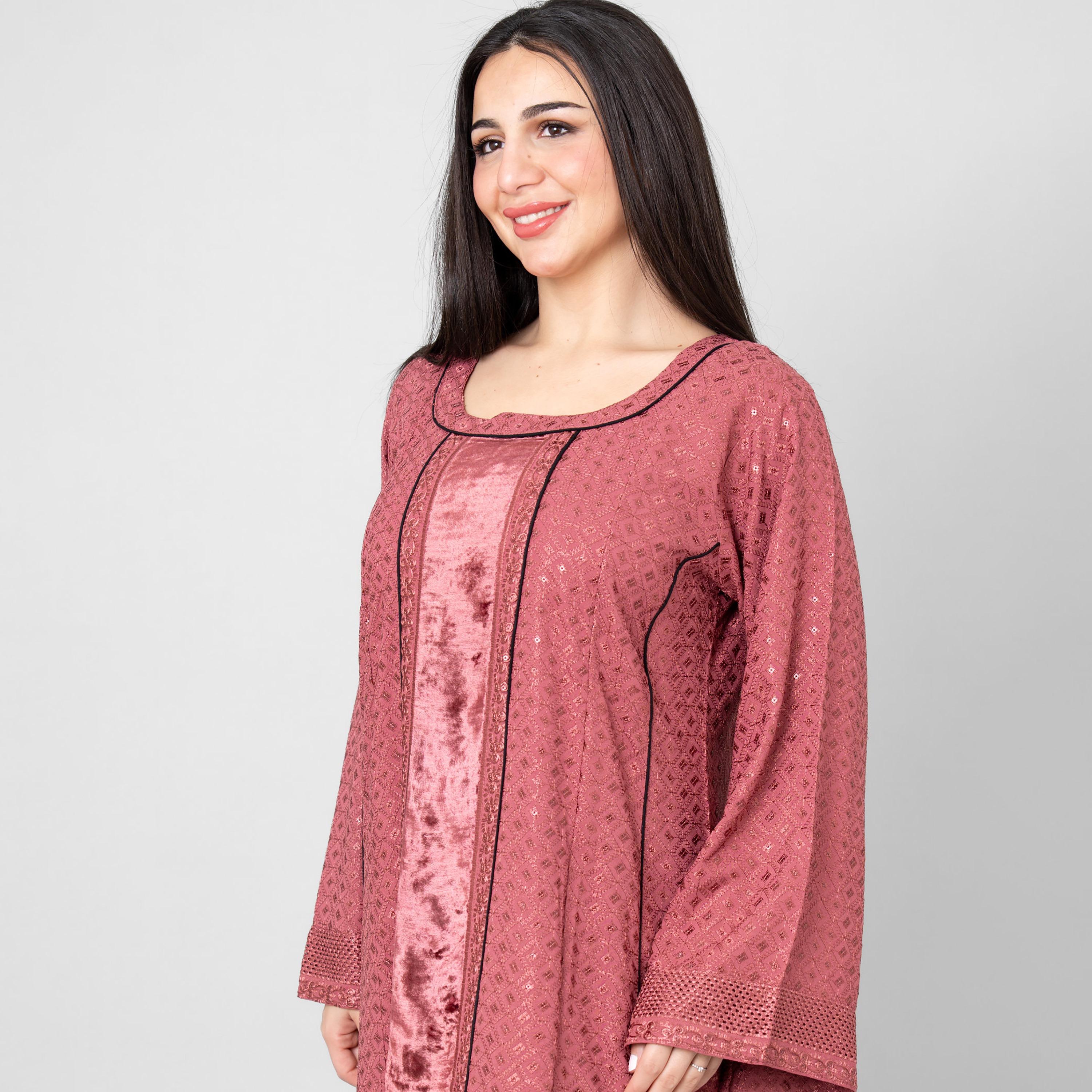 IKKXA Embroidered Flared Sleeves Women's Evening Jalabiya-women-arabicclothing-jalabiyas-image-2