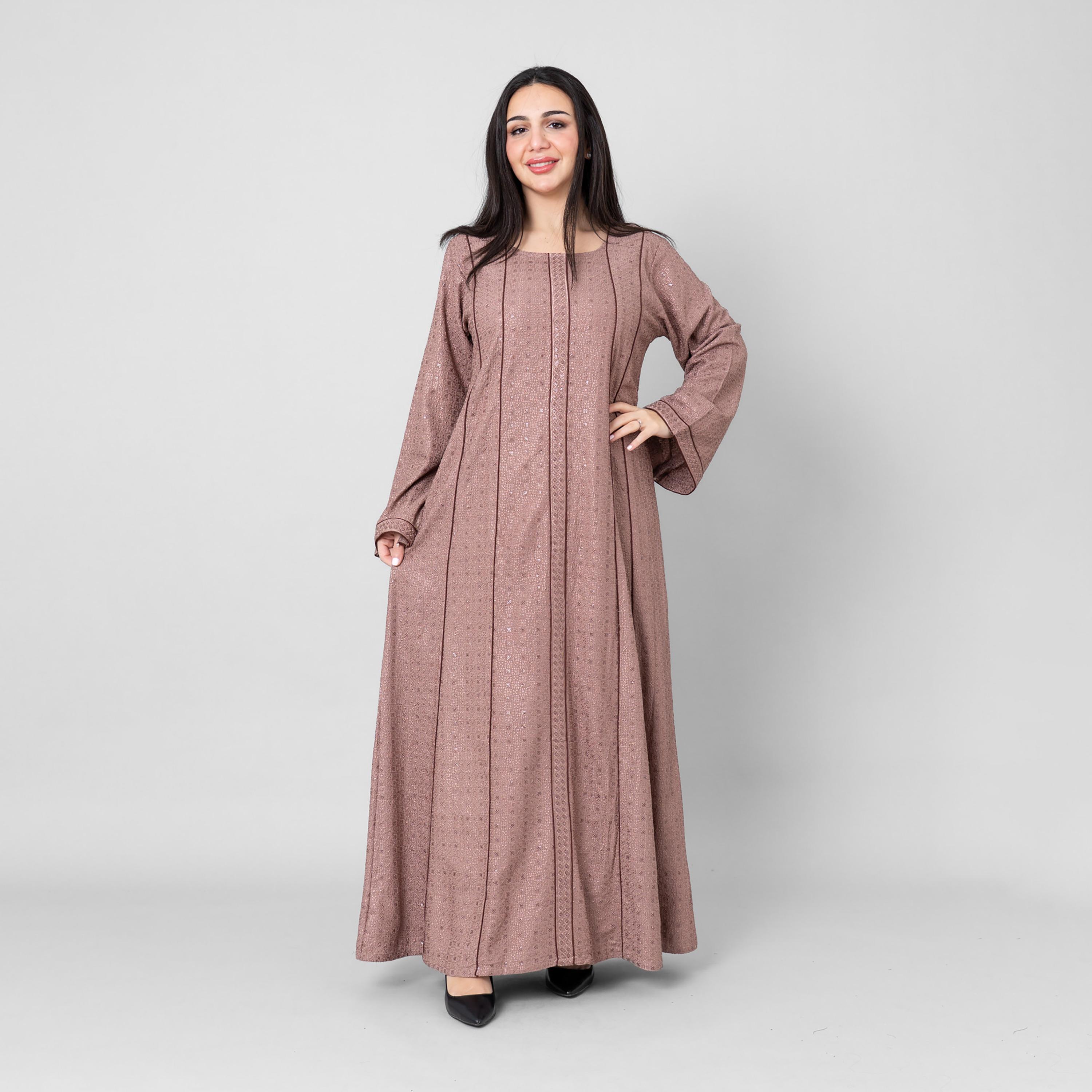 جلابية سهرة نسائية بأكمام واسعة ومطرزة ومزينة بالترتر من إككسا-women-arabicclothing-jalabiyas-image-1