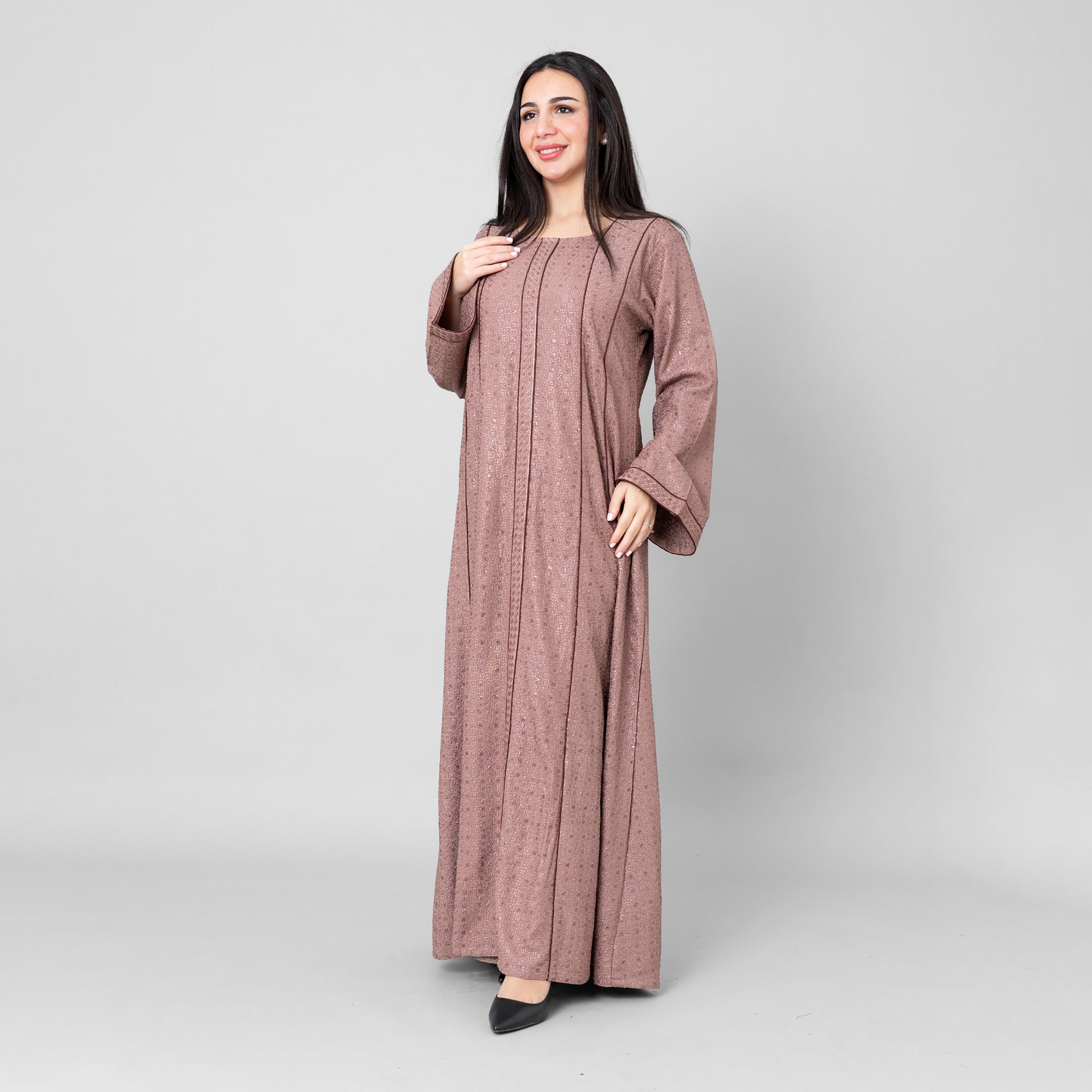 جلابية سهرة نسائية بأكمام واسعة ومطرزة ومزينة بالترتر من إككسا-women-arabicclothing-jalabiyas-image-3