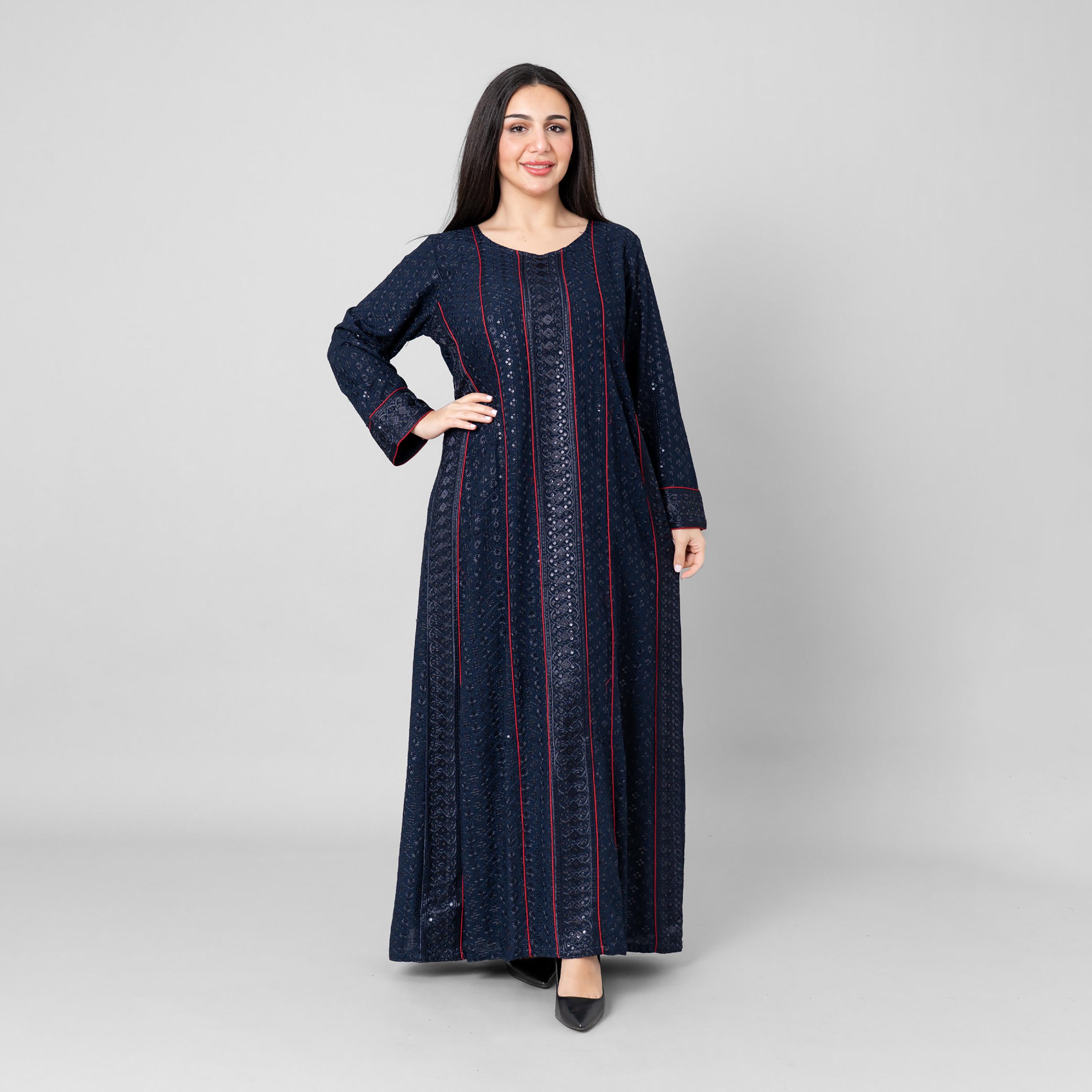 IKKXA Embroidered & Sequined Women's Evening Flared Jalabiya-women-arabicclothing-jalabiyas-image-4