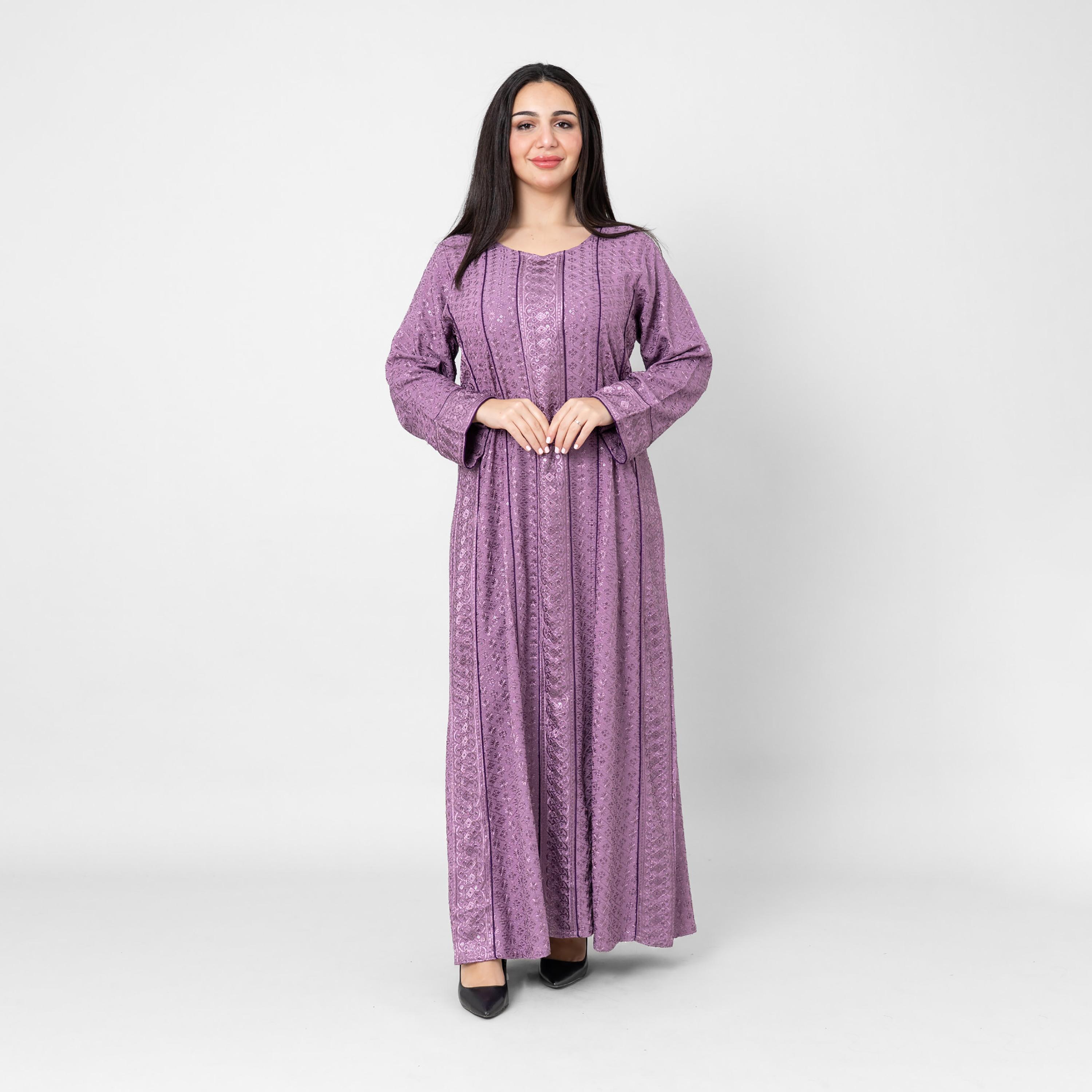 IKKXA Embroidered & Sequined Women's Evening Flared Jalabiya-women-arabicclothing-jalabiyas-image-1