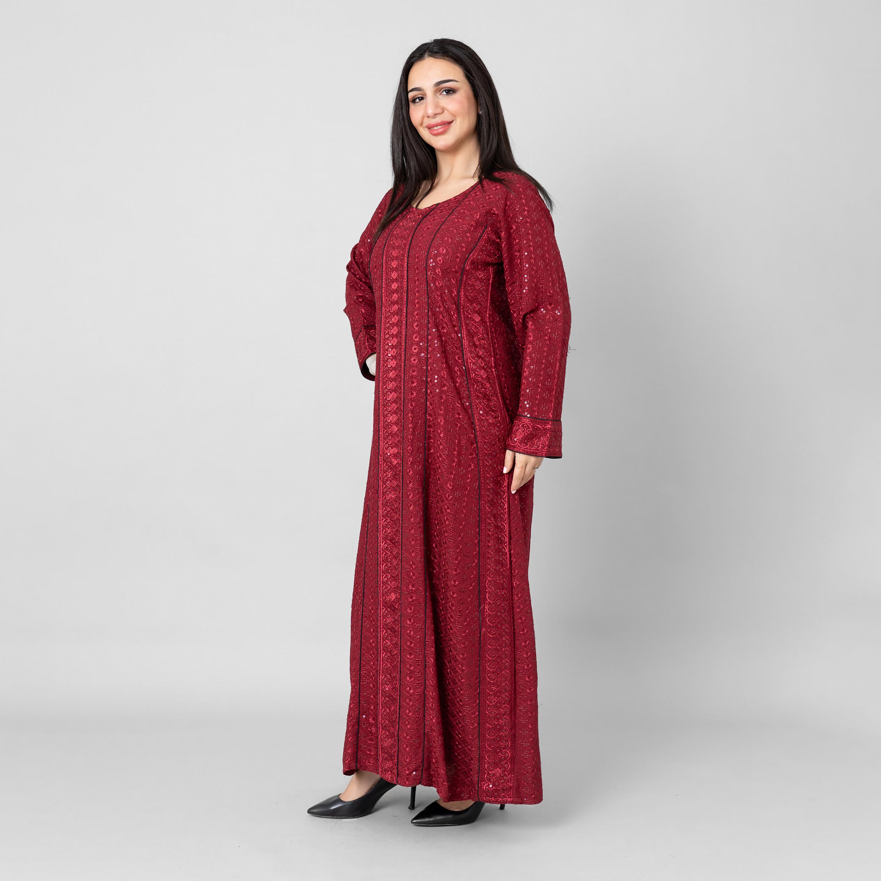جلابية سهرة نسائية "فليرد" واسعة بتطريز و"سيكوين" من إككسا-women-arabicclothing-jalabiyas-image-3