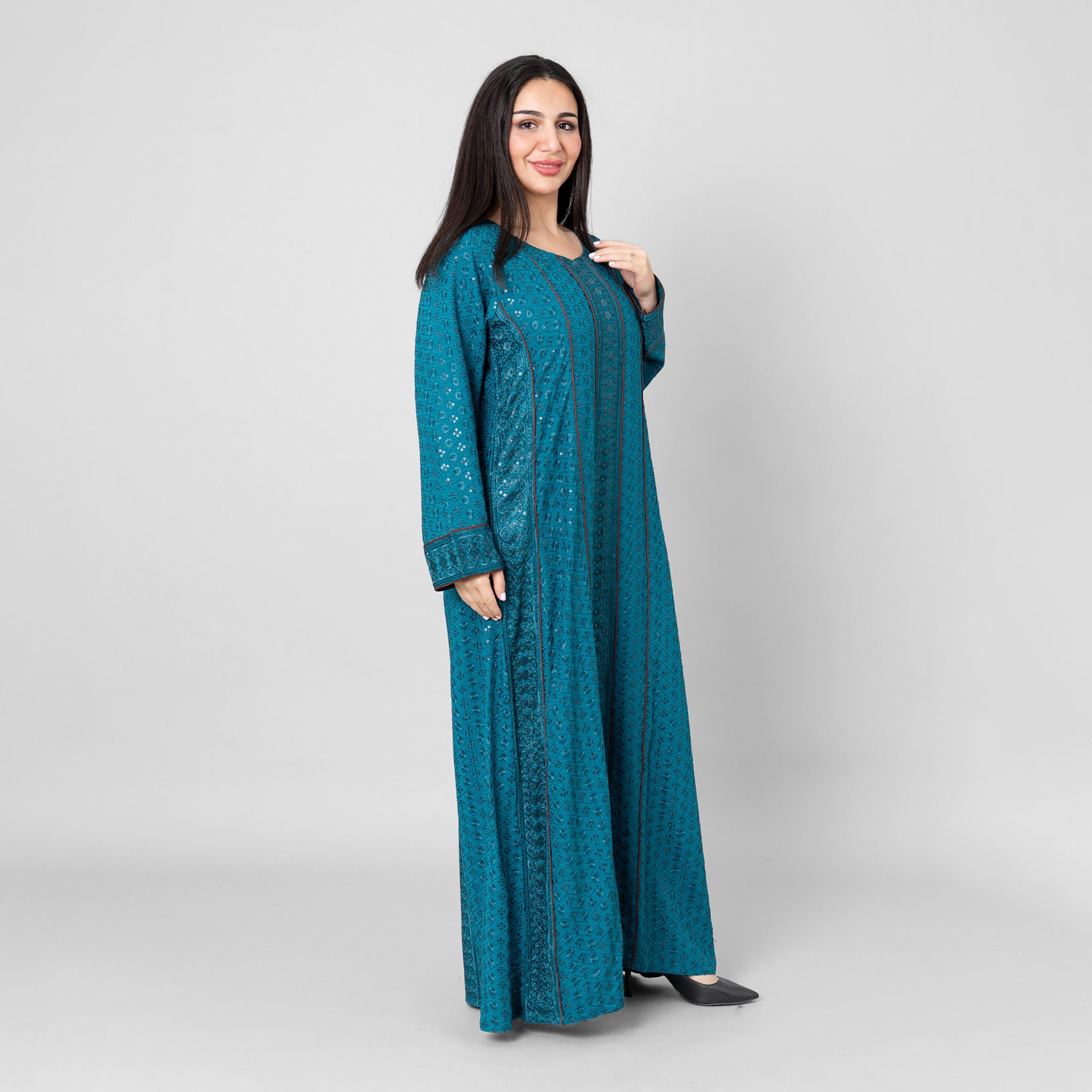 IKKXA Embroidered & Sequined Women's Evening Flared Jalabiya-women-arabicclothing-jalabiyas-image-3
