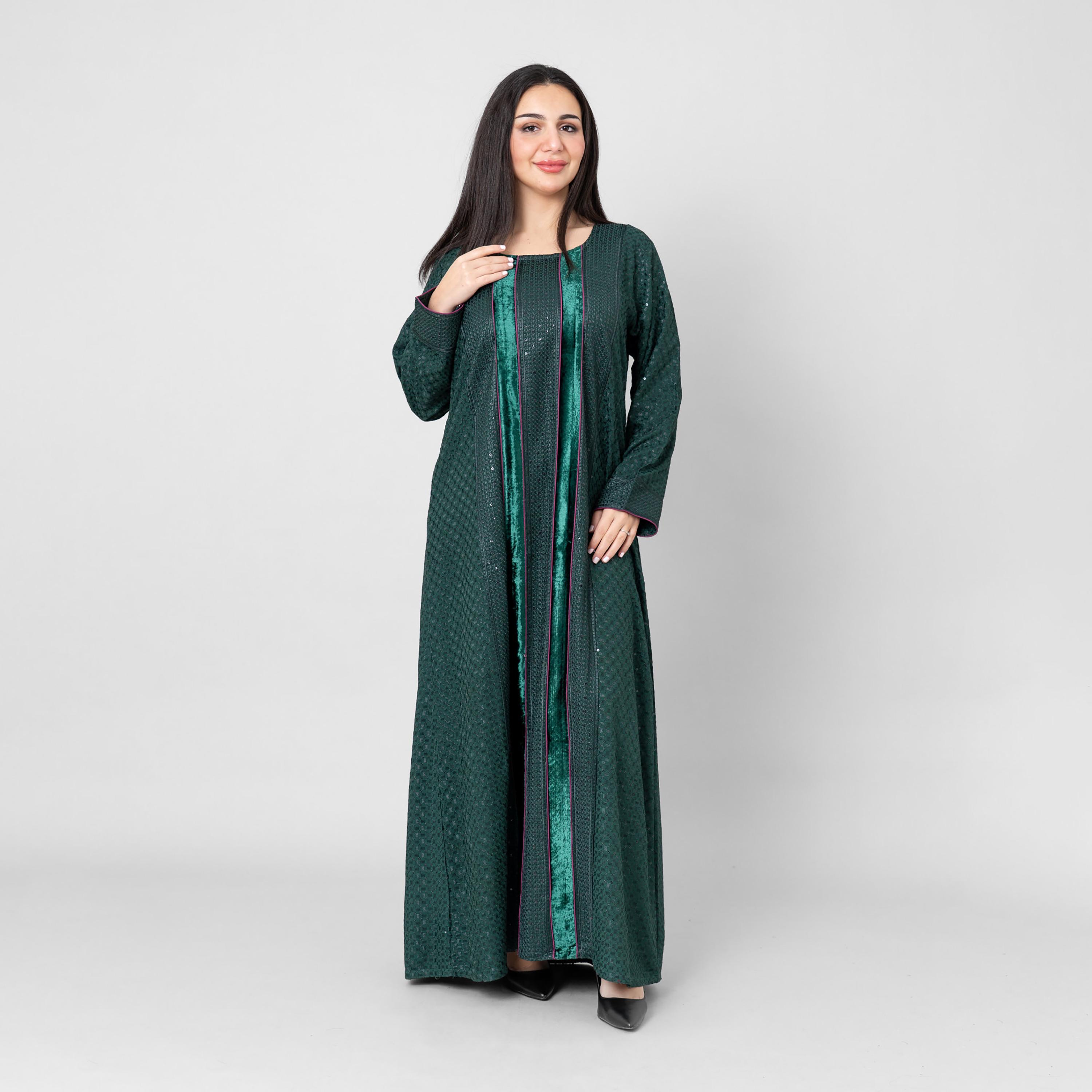 IKKXA Embroidered & Sequined Women's Evening Flared Jalabiya-women-arabicclothing-jalabiyas-image-1