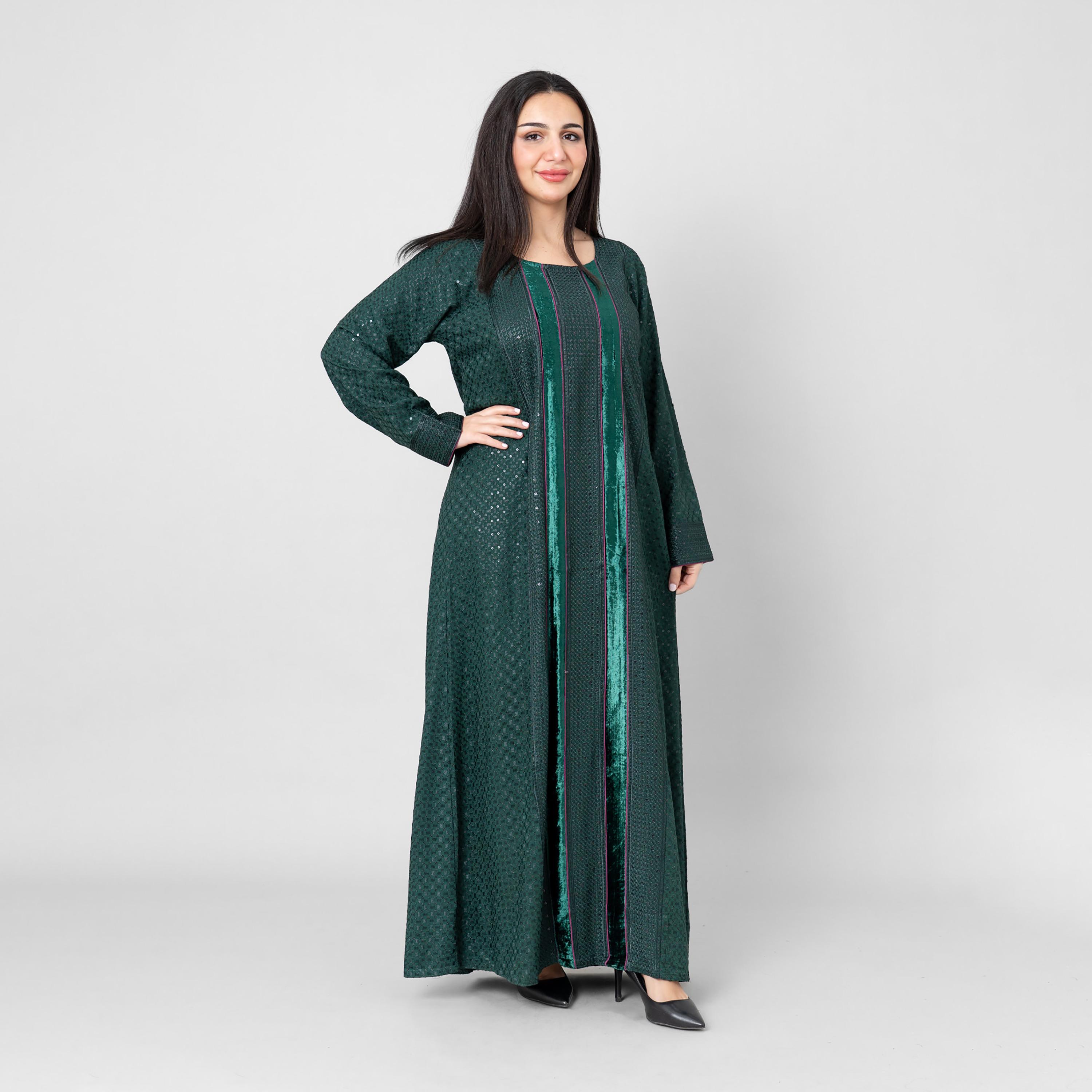 IKKXA Embroidered & Sequined Women's Evening Flared Jalabiya-women-arabicclothing-jalabiyas-image-3