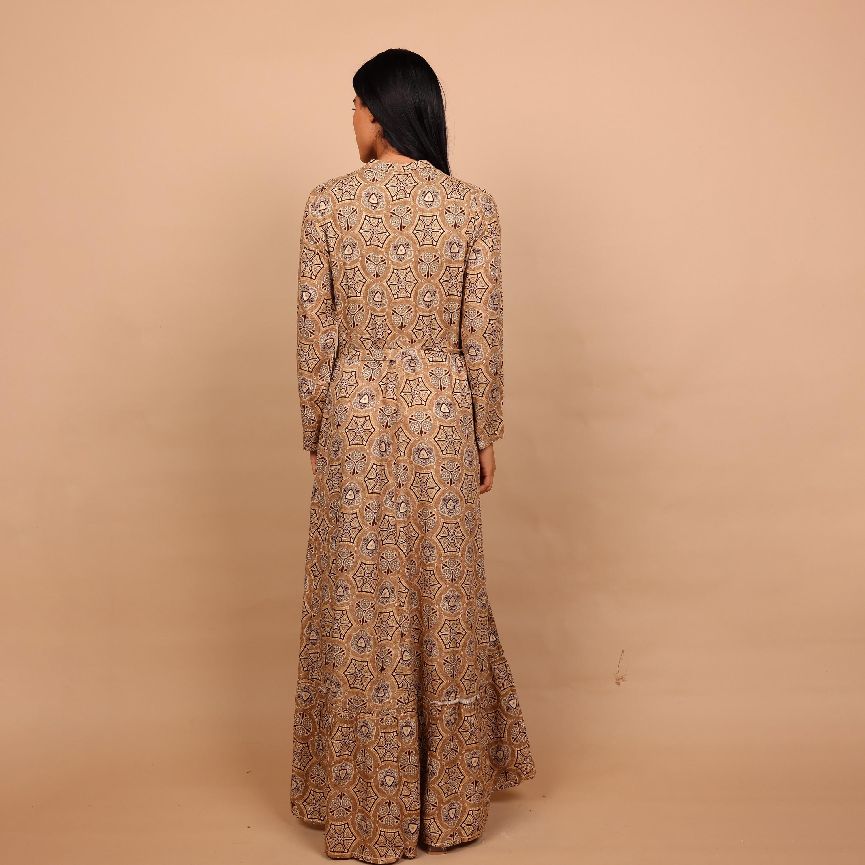 IKKXA Geometric Print Women's Fit and Flared Jalabiya-women-arabicclothing-jalabiyas-image-15