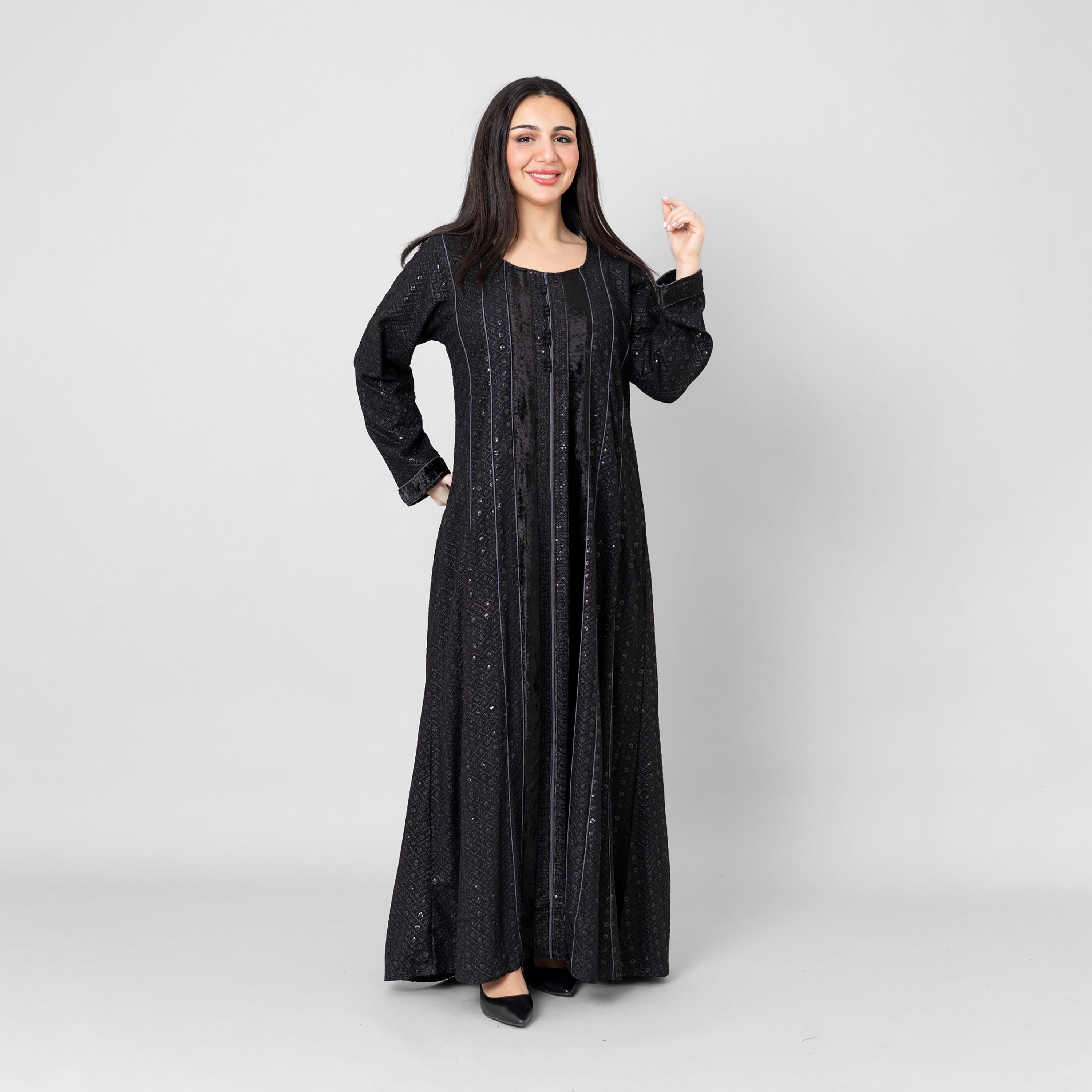 IKKXA Embroidered & Sequined Women's Evening Jalabiya-women-arabicclothing-jalabiyas-image-1