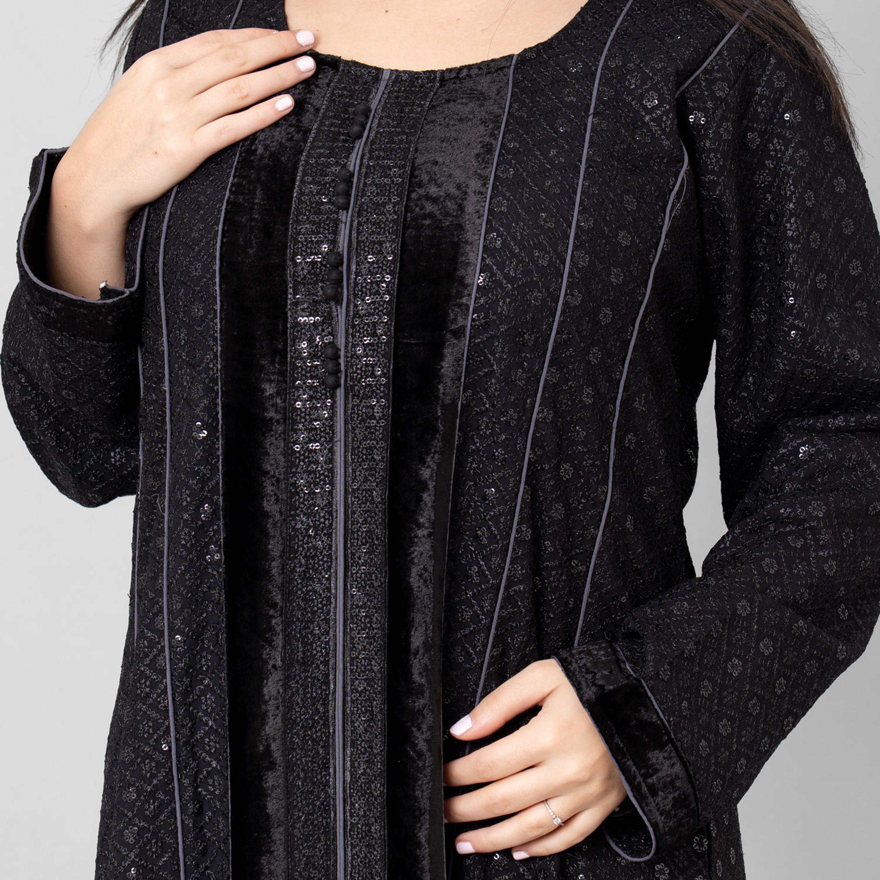 IKKXA Embroidered & Sequined Women's Evening Jalabiya-women-arabicclothing-jalabiyas-image-2