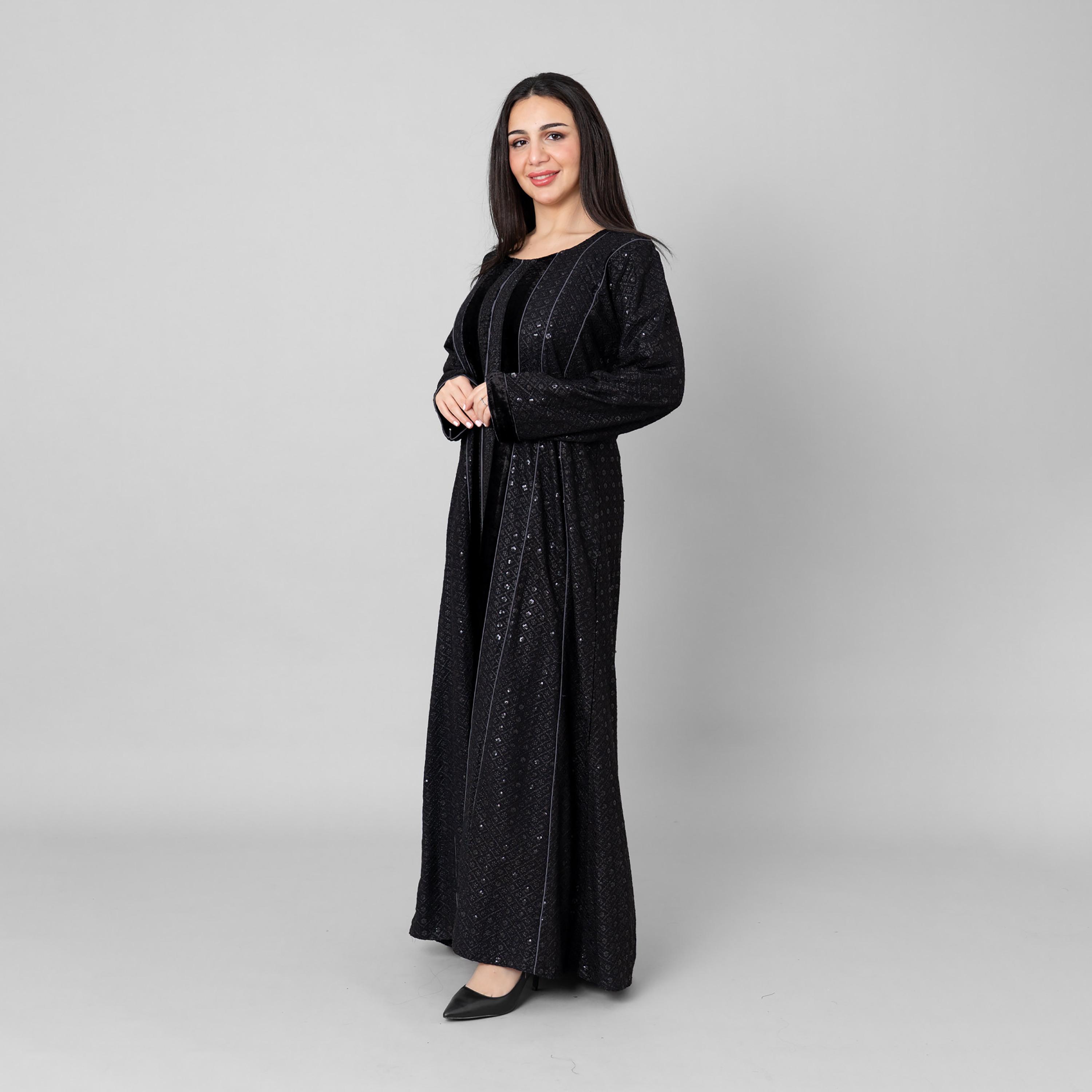 IKKXA Embroidered & Sequined Women's Evening Jalabiya-women-arabicclothing-jalabiyas-image-3