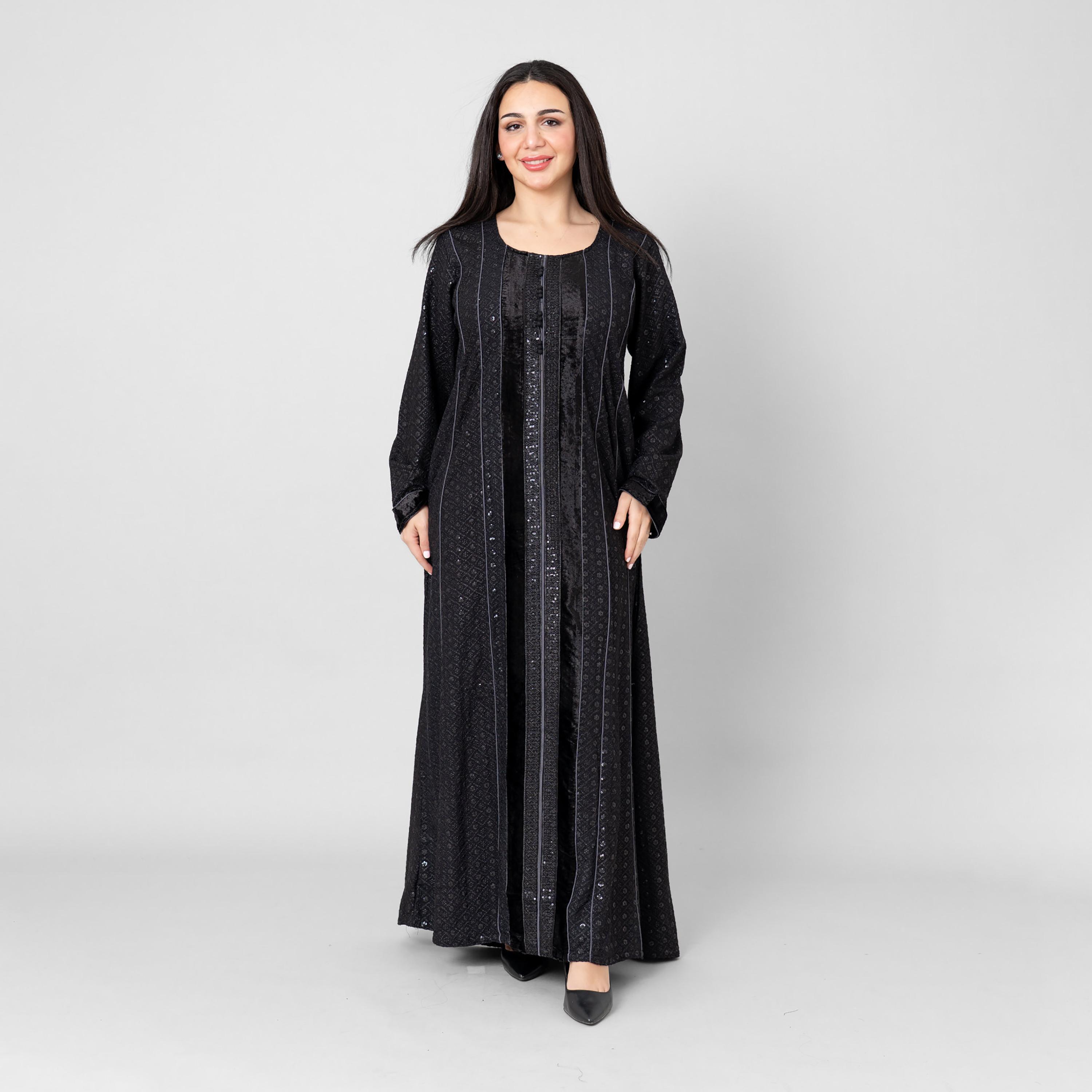 IKKXA Embroidered & Sequined Women's Evening Jalabiya-women-arabicclothing-jalabiyas-image-4