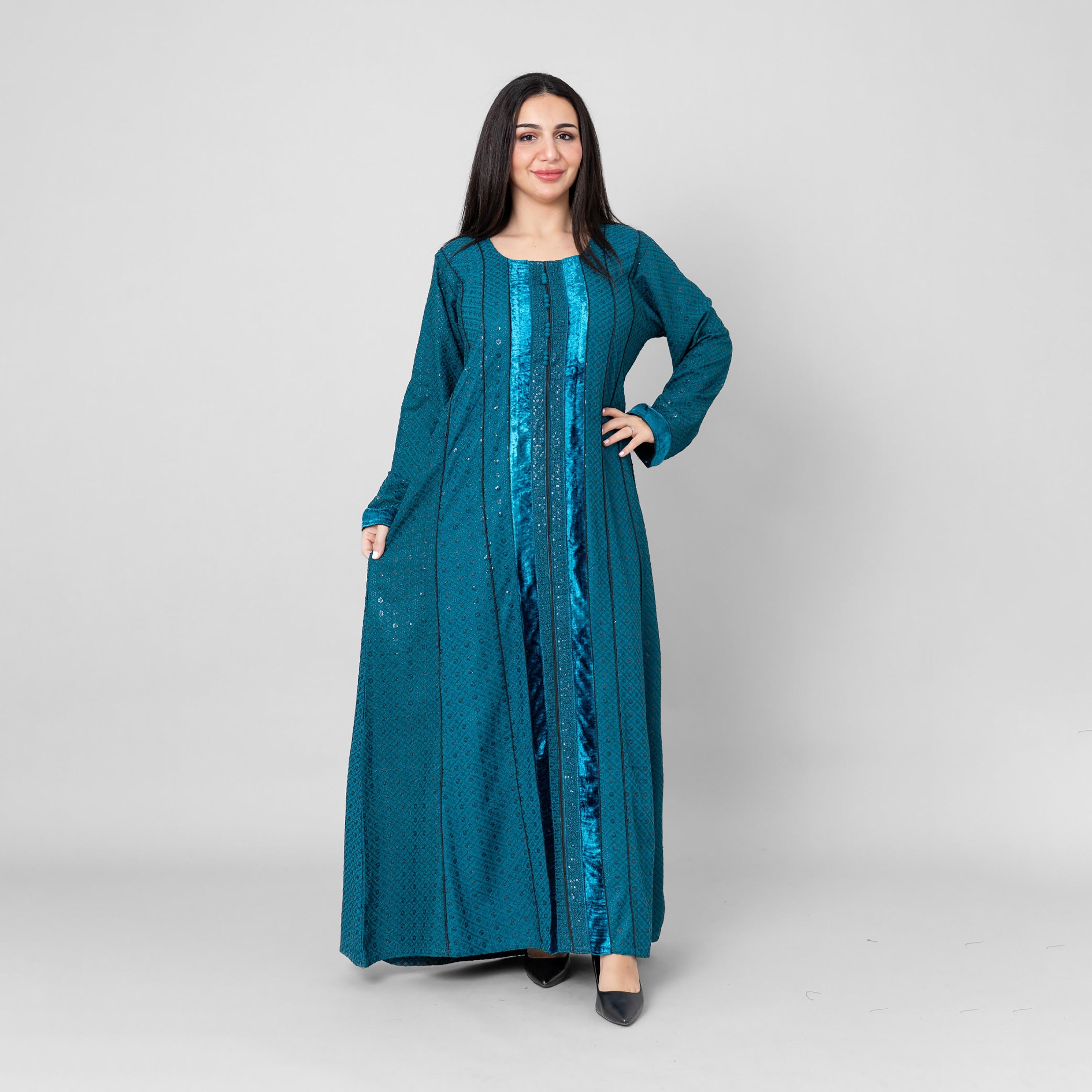 IKKXA Embroidered & Sequined Women's Evening Jalabiya-women-arabicclothing-jalabiyas-image-1