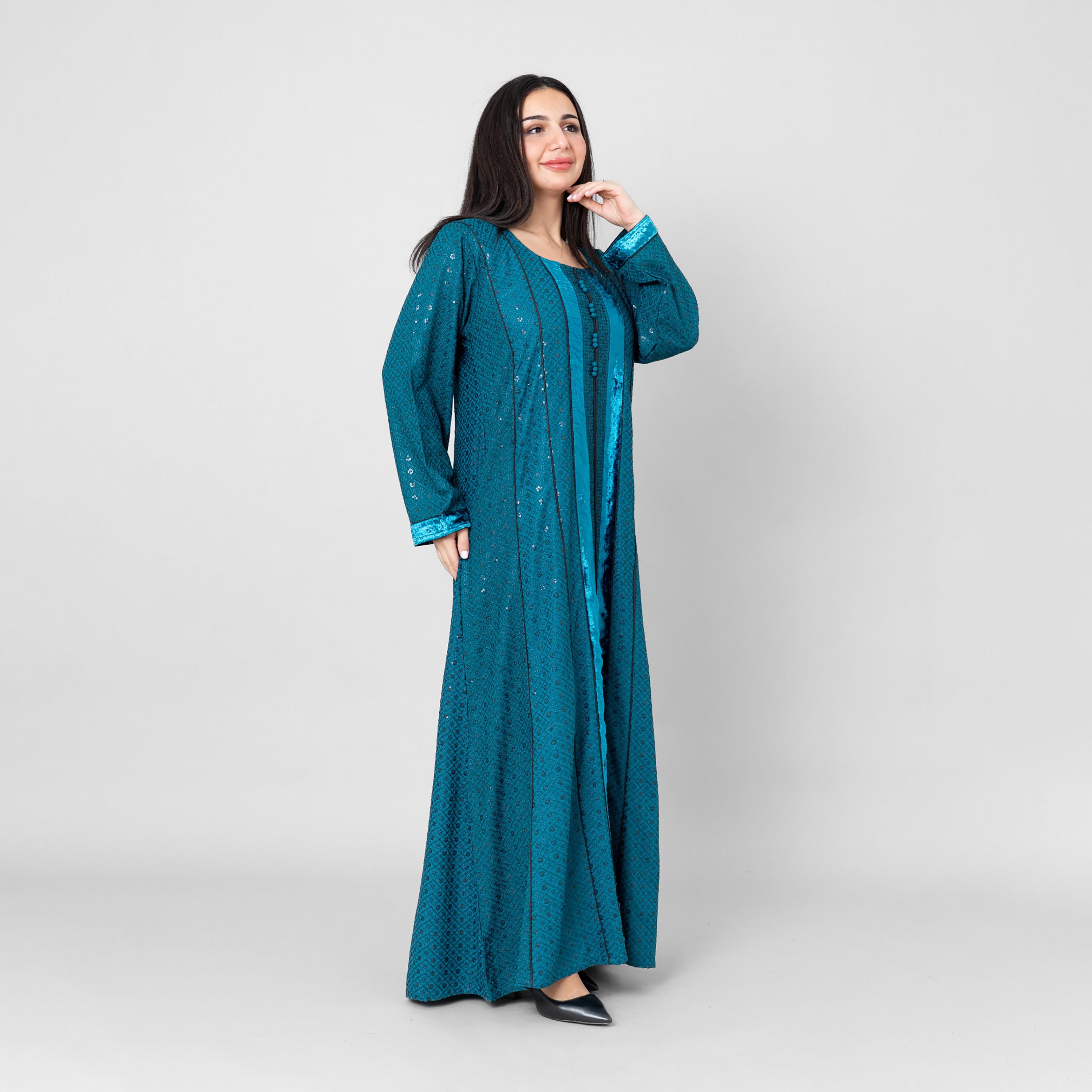 IKKXA Embroidered & Sequined Women's Evening Jalabiya-women-arabicclothing-jalabiyas-image-3