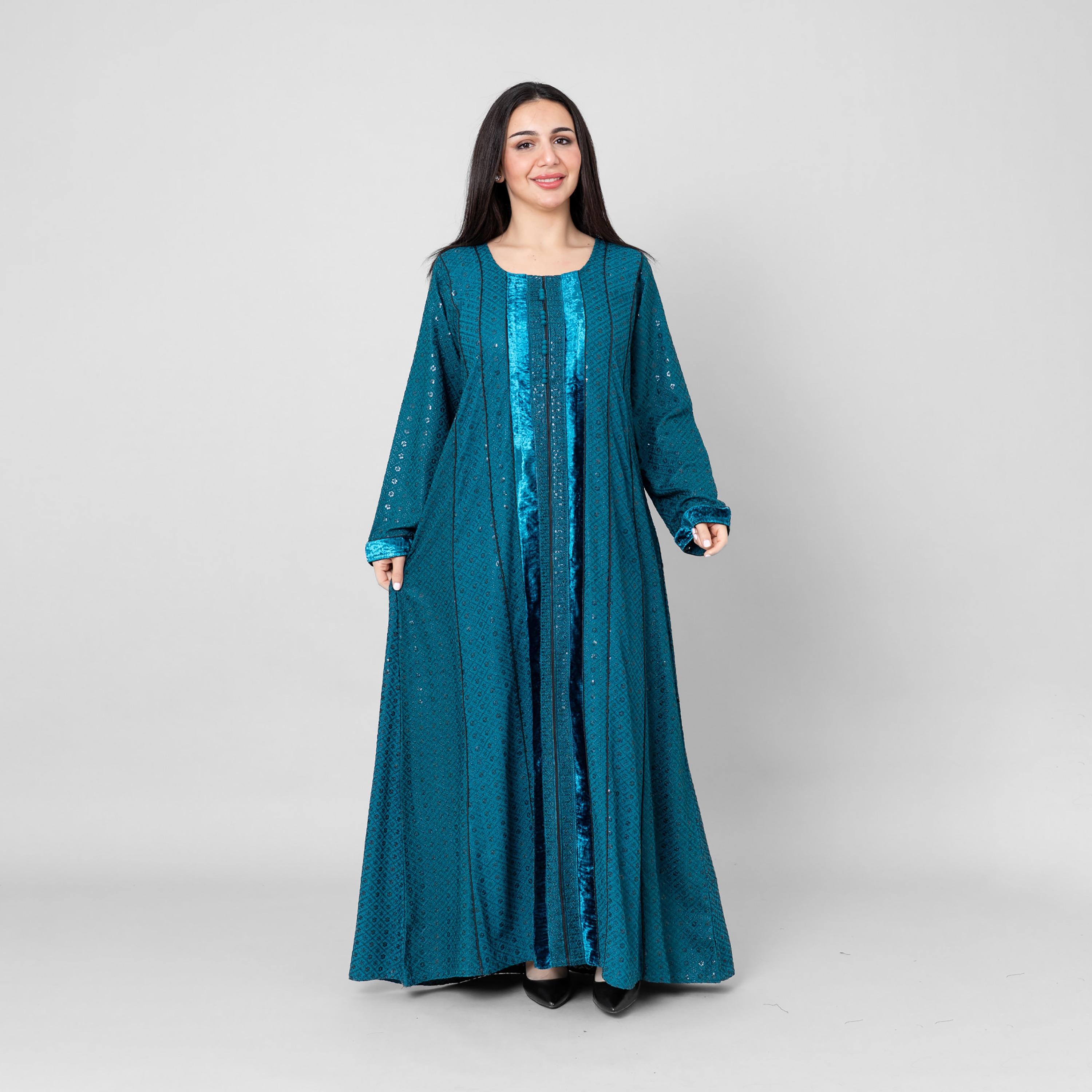 IKKXA Embroidered & Sequined Women's Evening Jalabiya-women-arabicclothing-jalabiyas-image-4