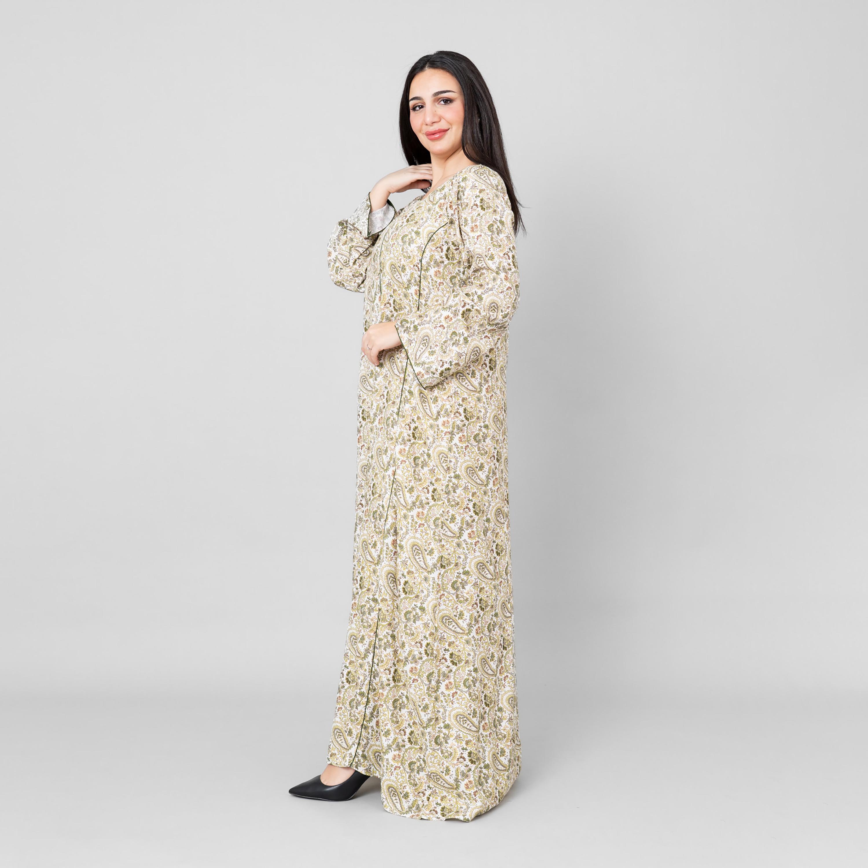 IKKXA Floral Paisley Print Women's Jalabiya-women-arabicclothing-jalabiyas-image-3