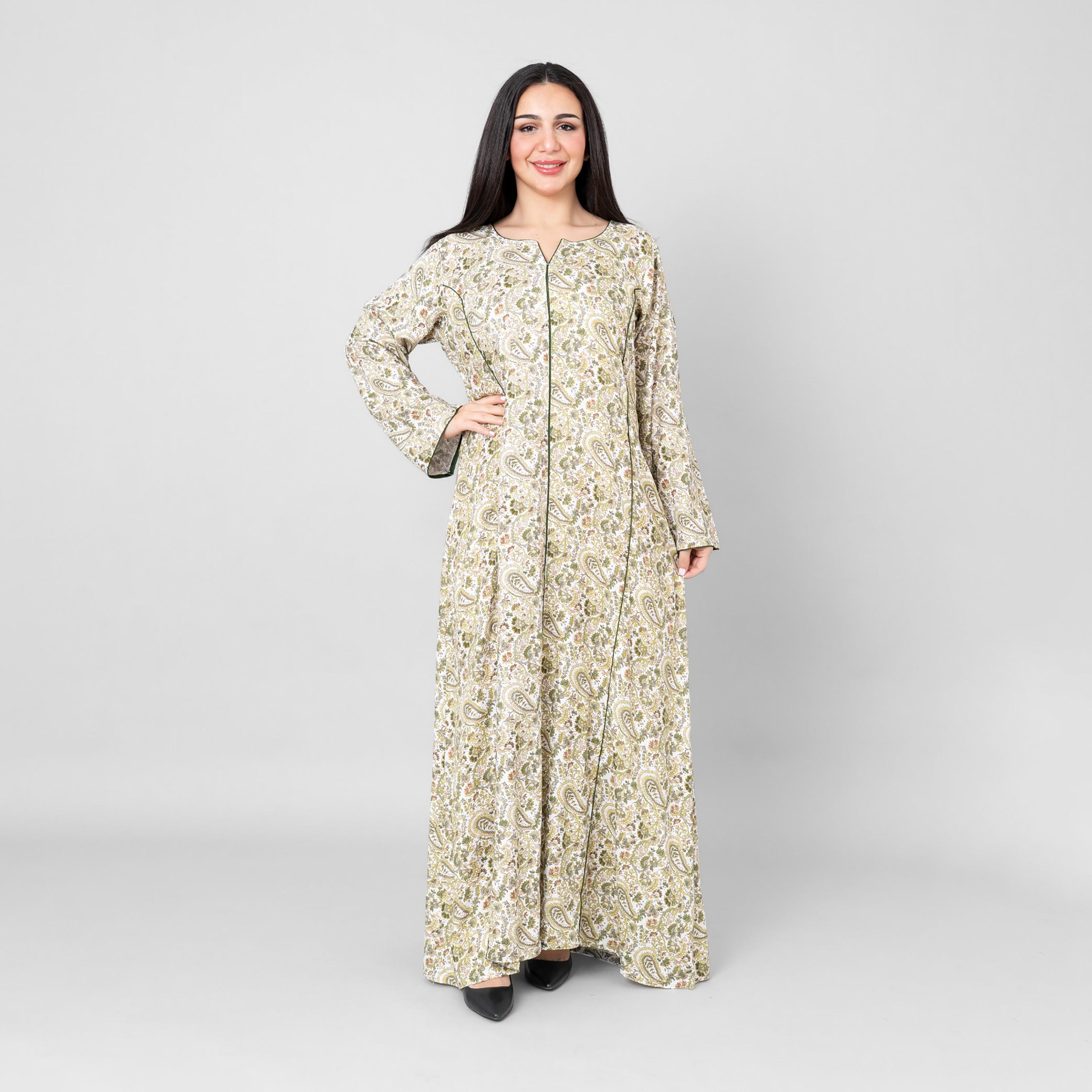 IKKXA Floral Paisley Print Women's Jalabiya-women-arabicclothing-jalabiyas-image-4