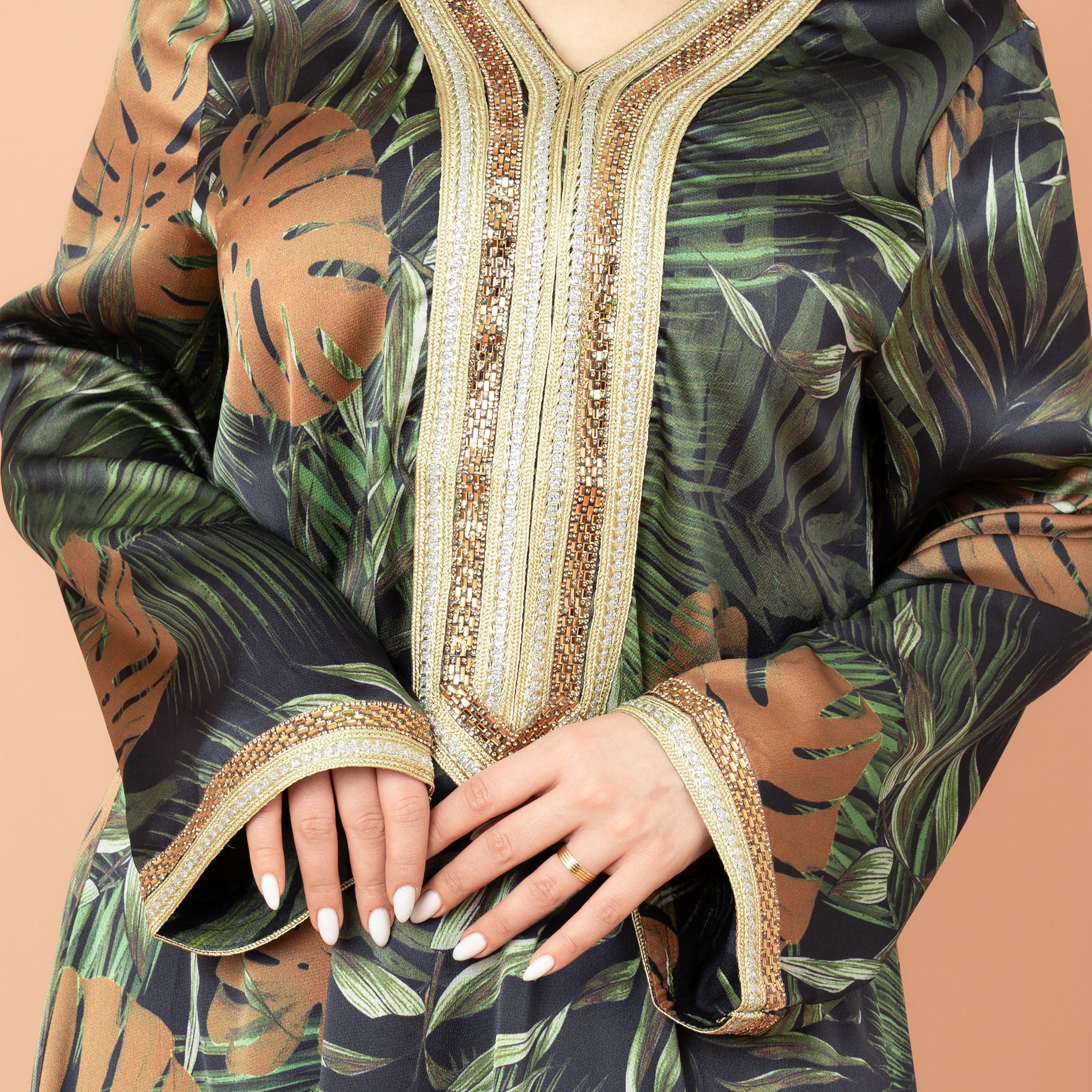 جلابية نسائية بطبعة استوائية من إيككسا-women-arabicclothing-jalabiyas-image-2