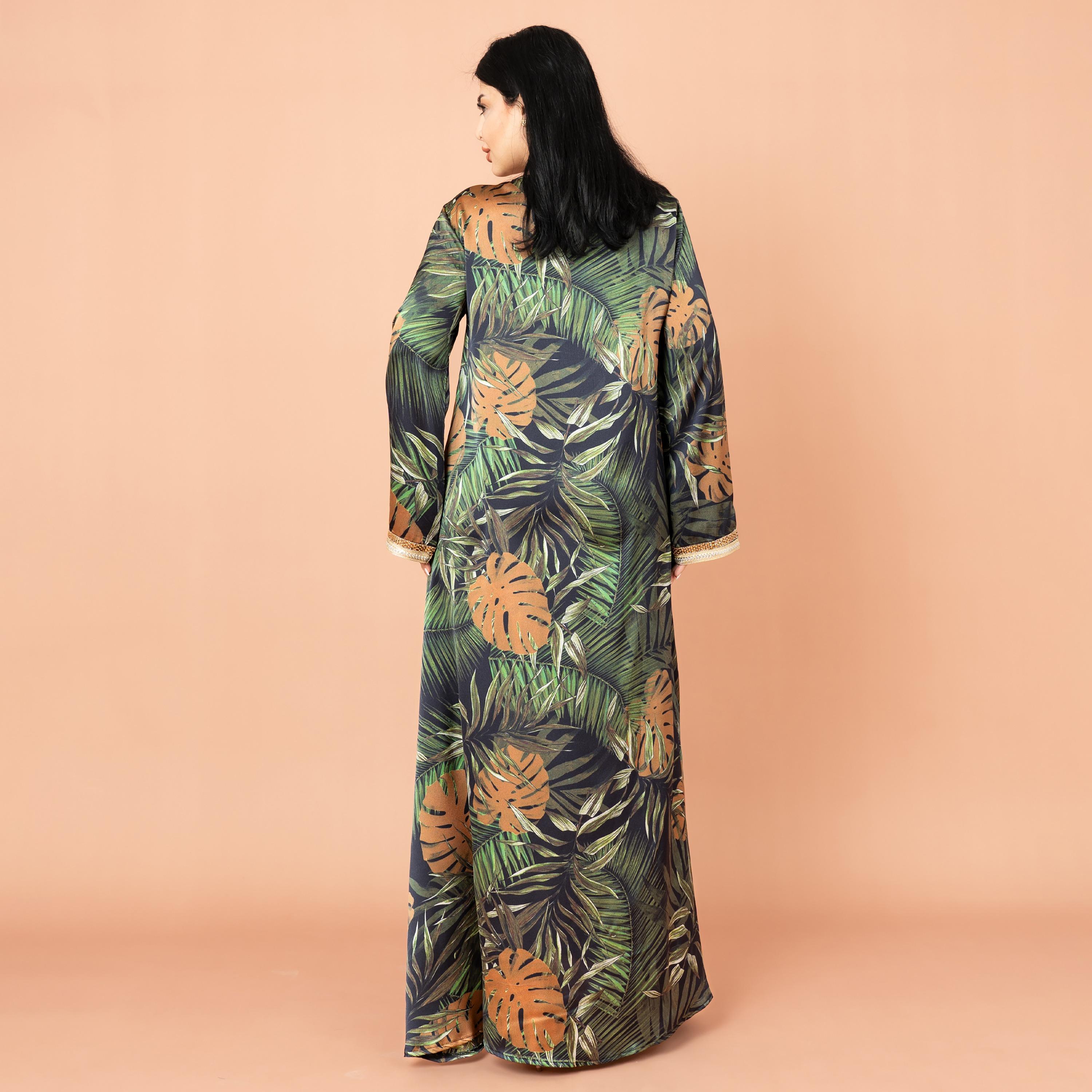 جلابية نسائية بطبعة استوائية من إيككسا-women-arabicclothing-jalabiyas-image-4