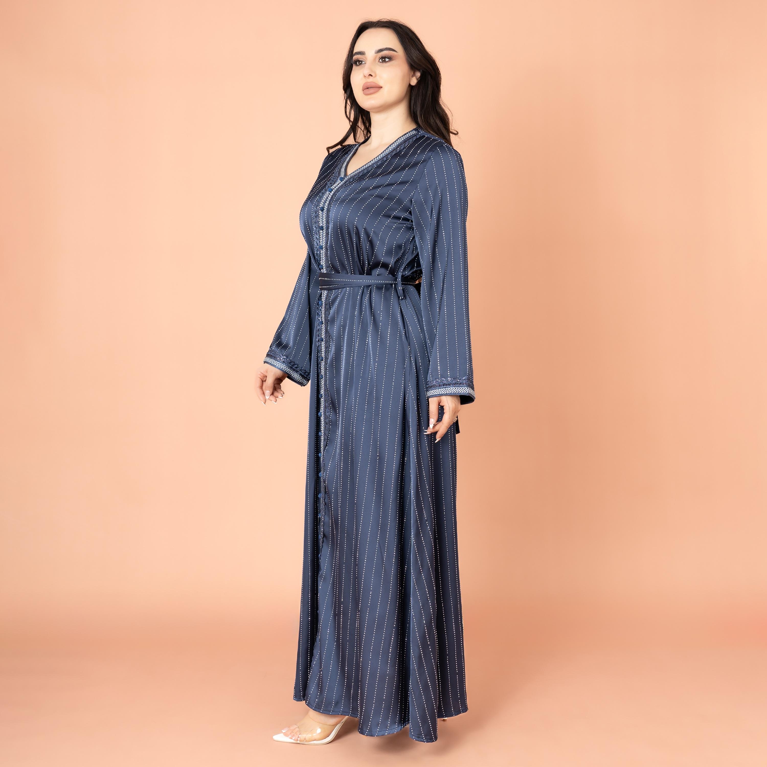 IKKXA جلابية نسائية مسائية مطرزة بخطوط منقطة-women-arabicclothing-jalabiyas-image-8