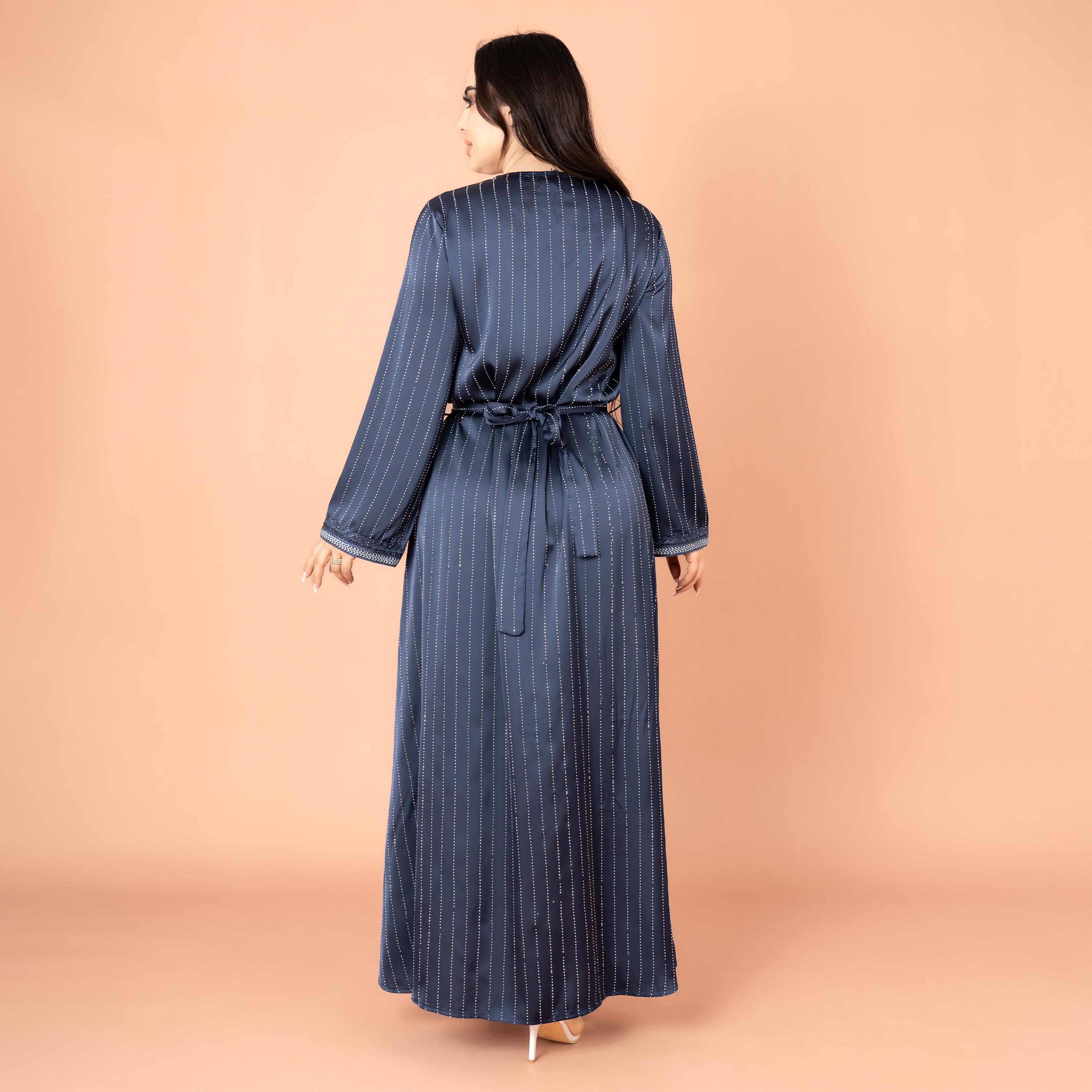 IKKXA جلابية نسائية مسائية مطرزة بخطوط منقطة-women-arabicclothing-jalabiyas-image-9