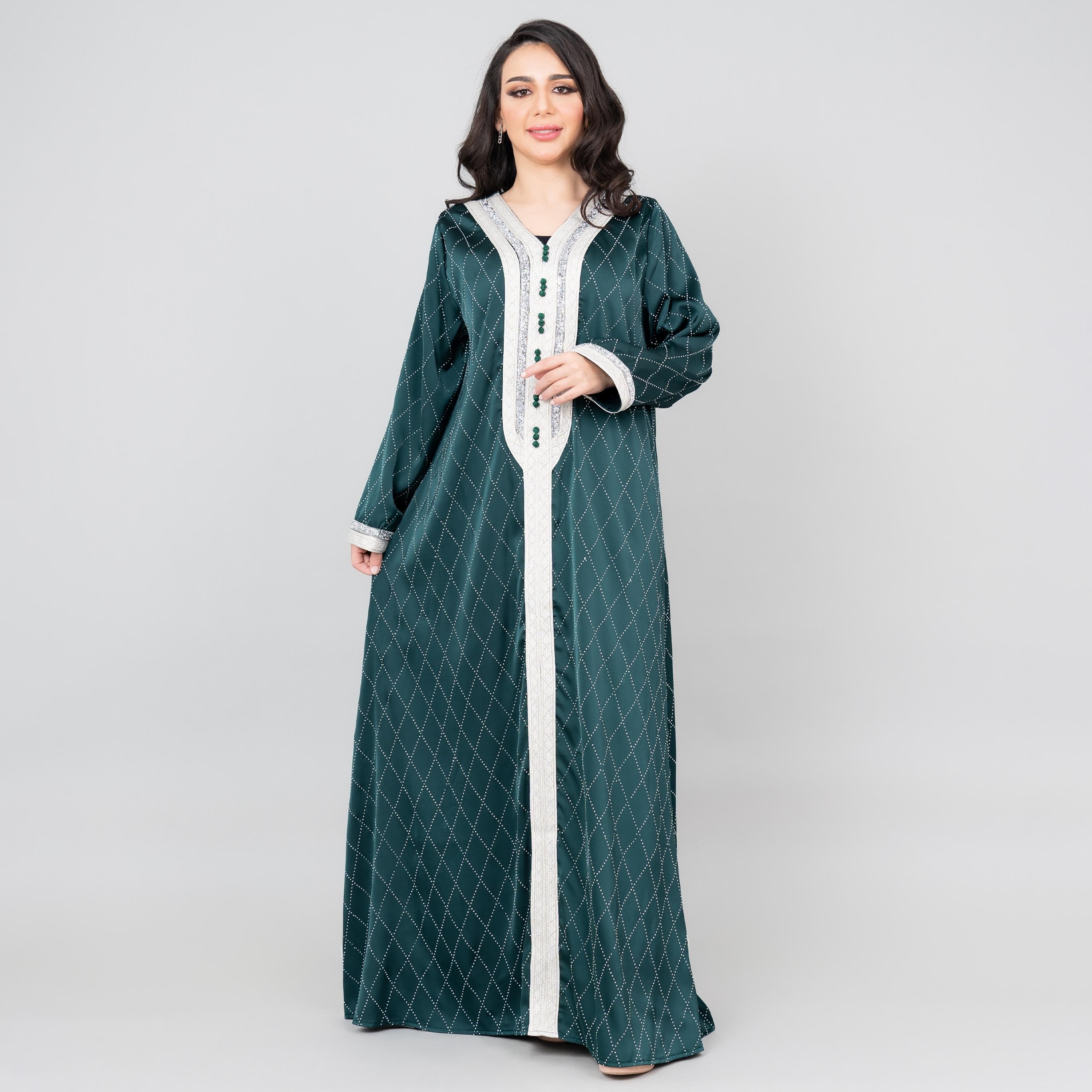 IKKXA Mystic Crystal and Embroidered Women's Jalabiya-women-arabicclothing-jalabiyas-image-1