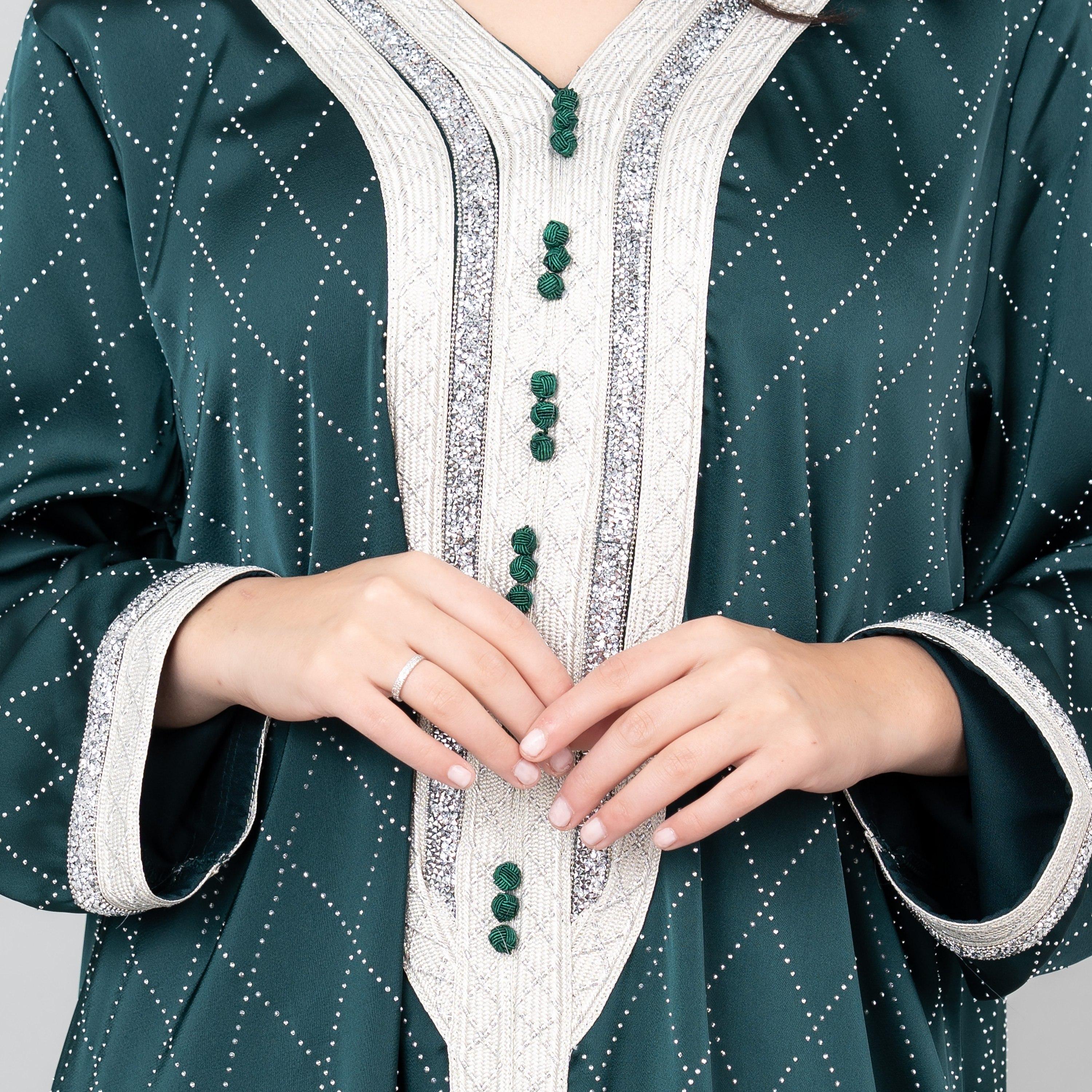 IKKXA Mystic Crystal and Embroidered Women's Jalabiya-women-arabicclothing-jalabiyas-image-4