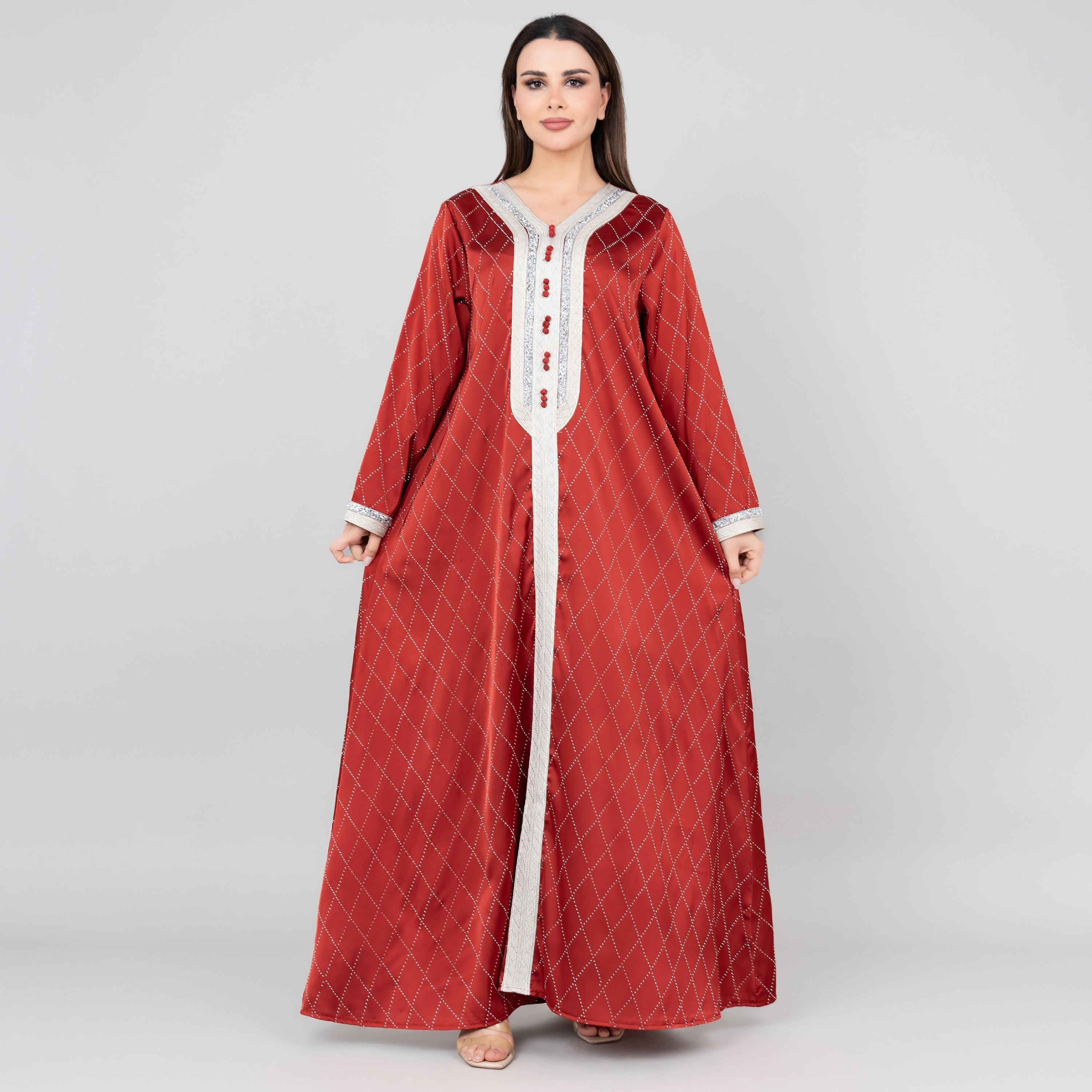 IKKXA Mystic Crystal and Embroidered Women's Jalabiya-women-arabicclothing-jalabiyas-image-1
